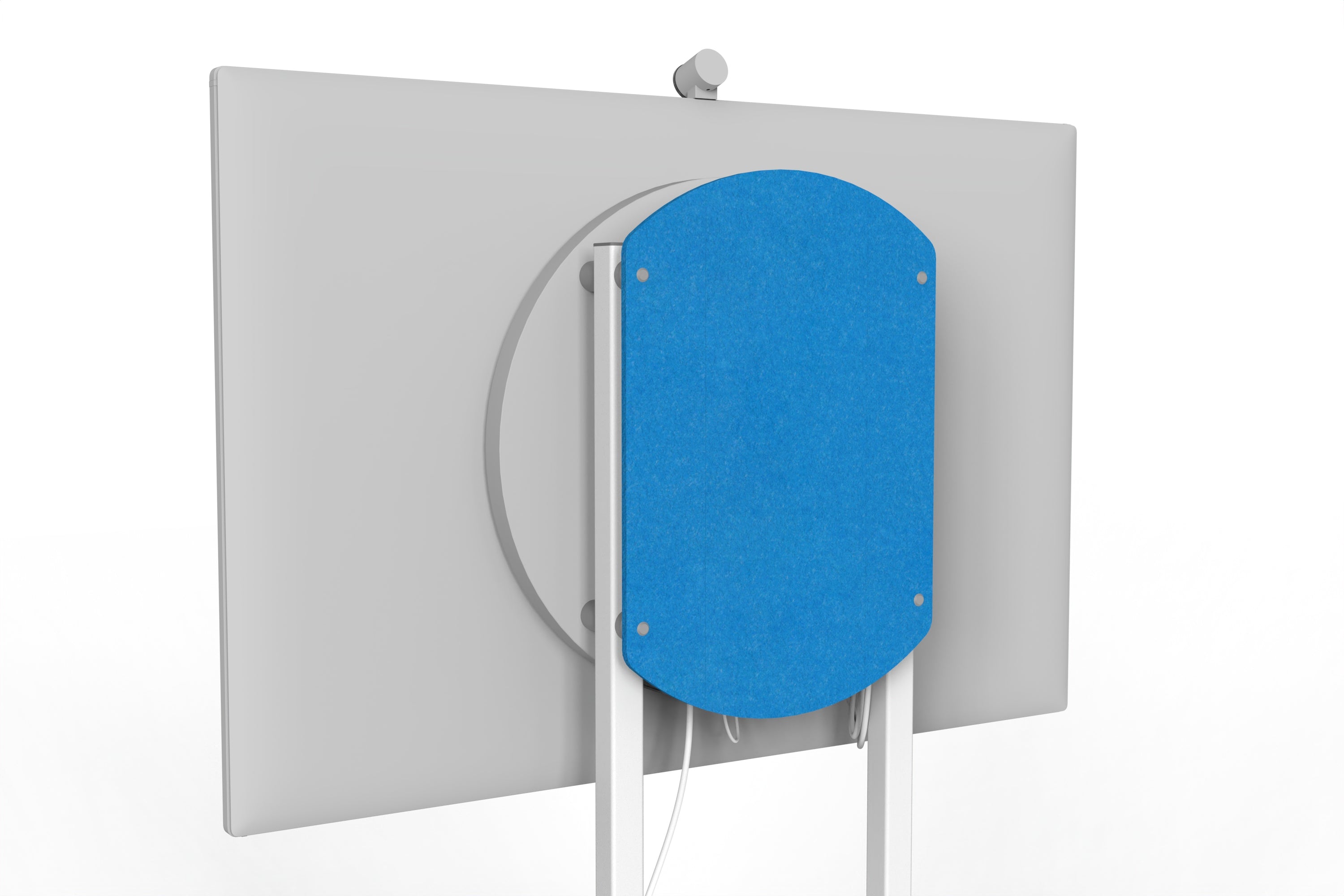Heckler Rolling Stand for Surface Hub 3 in Cayman finish.