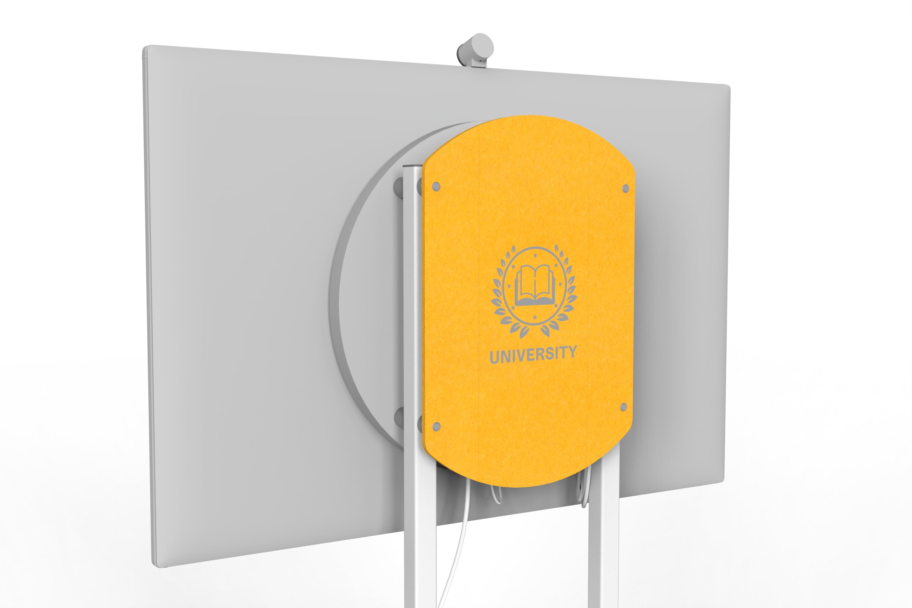 Heckler Rolling Stand for Surface Hub 3 with custom logo in Citrine finish.