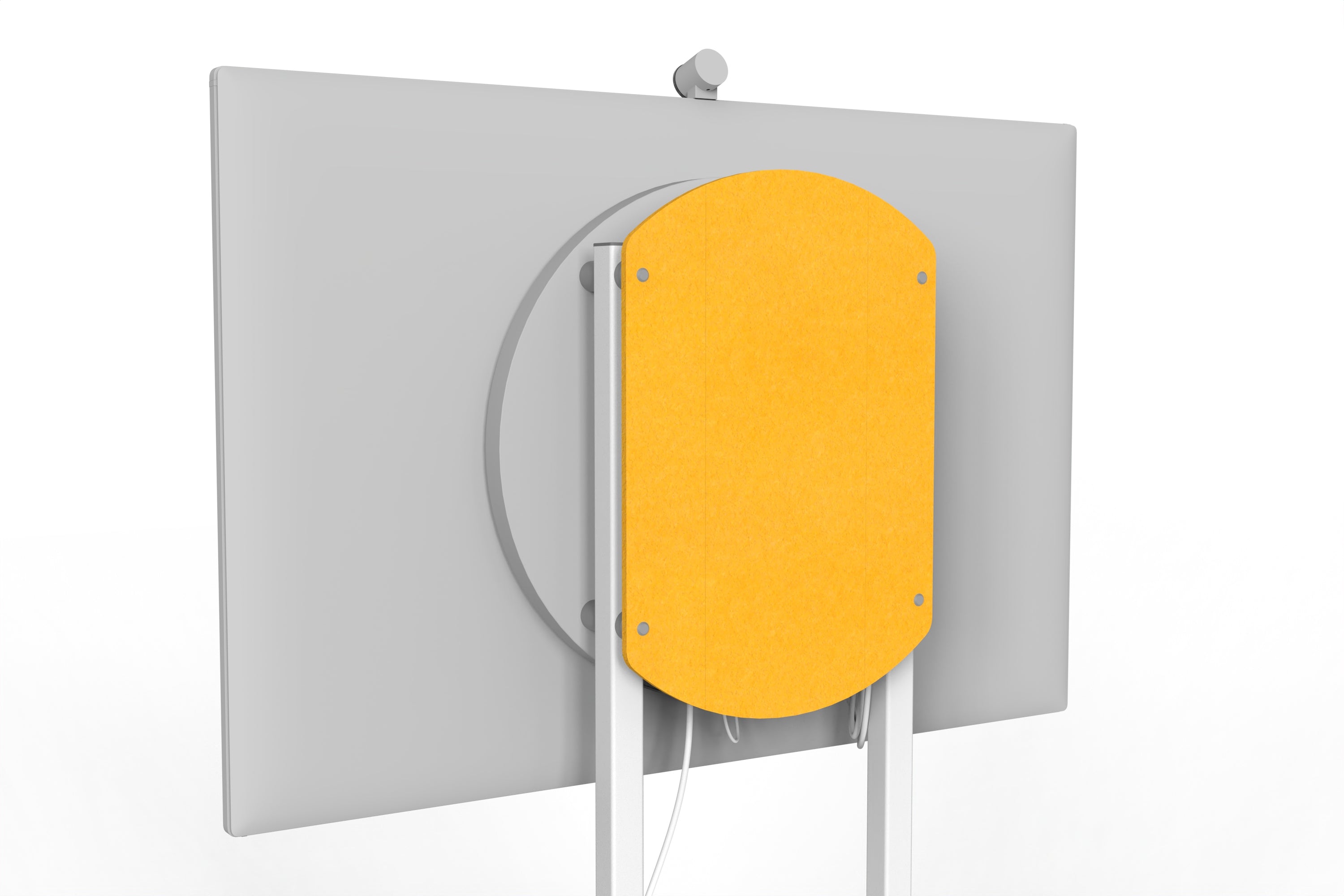 Heckler Rolling Stand for Surface Hub 3 in Citrine finish.