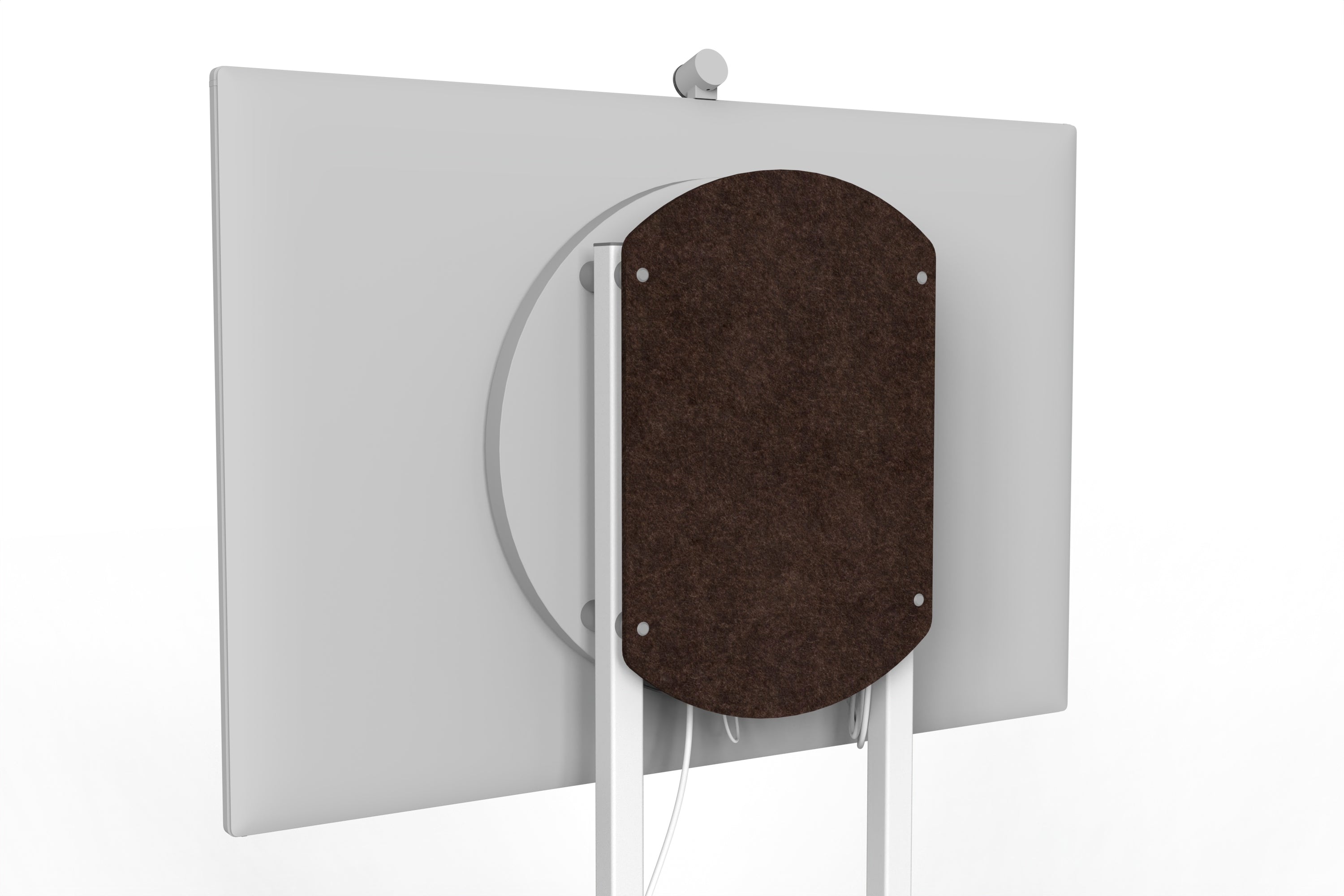 Heckler Rolling Stand for Surface Hub 3 in Cocoa finish.