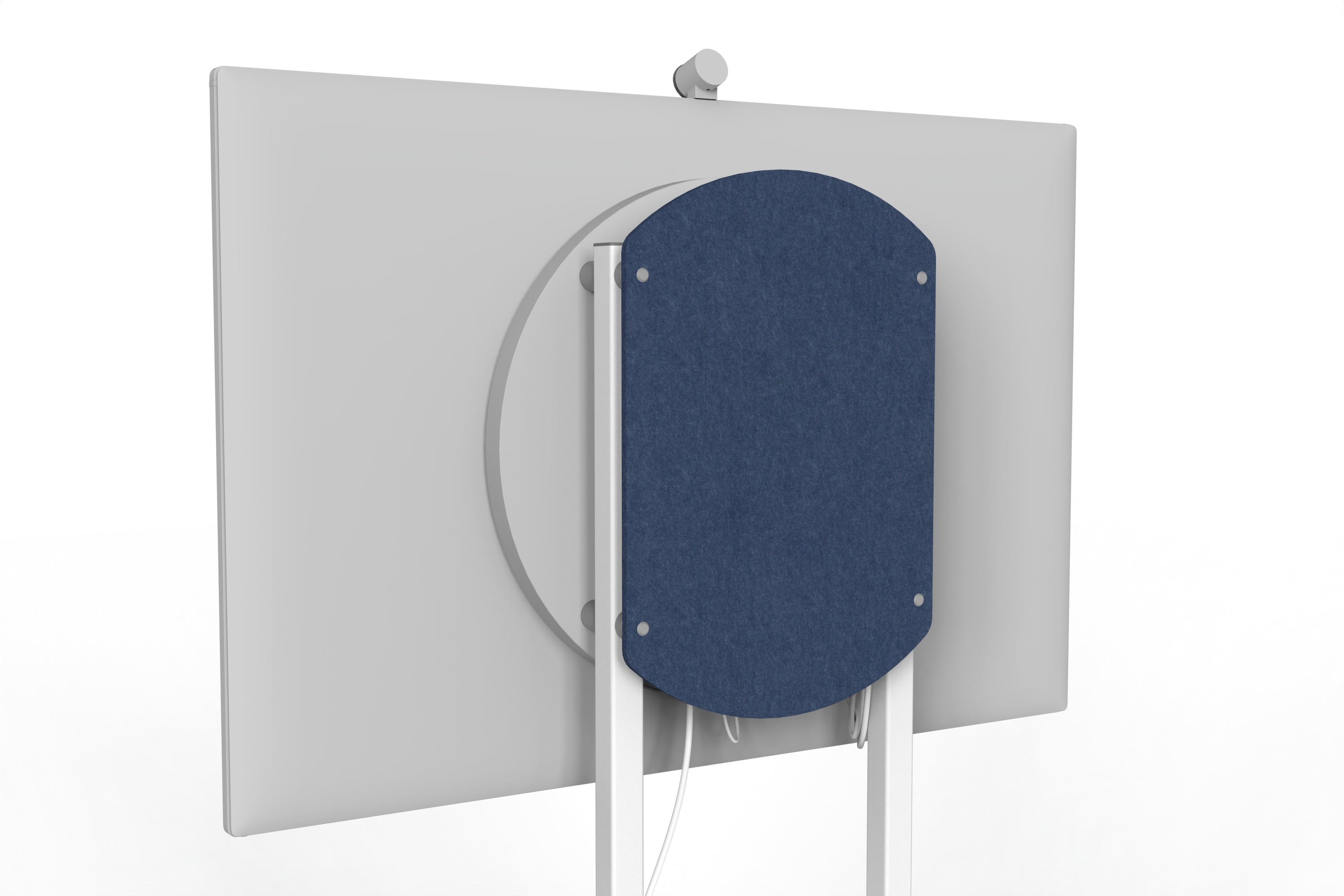 Heckler Rolling Stand for Surface Hub 3 in Indigo finish.