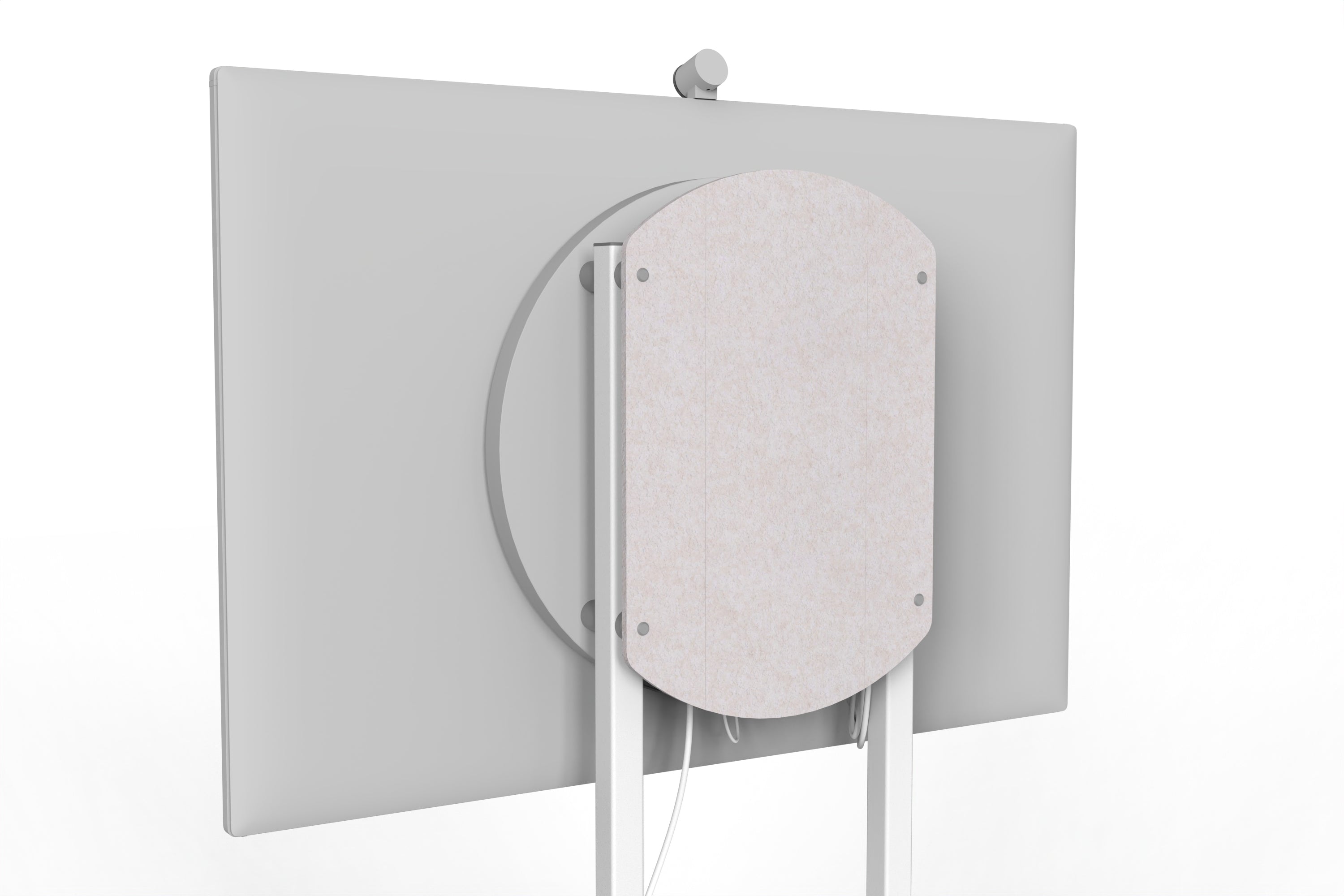 Heckler Rolling Stand for Surface Hub 3 in Latte finish.