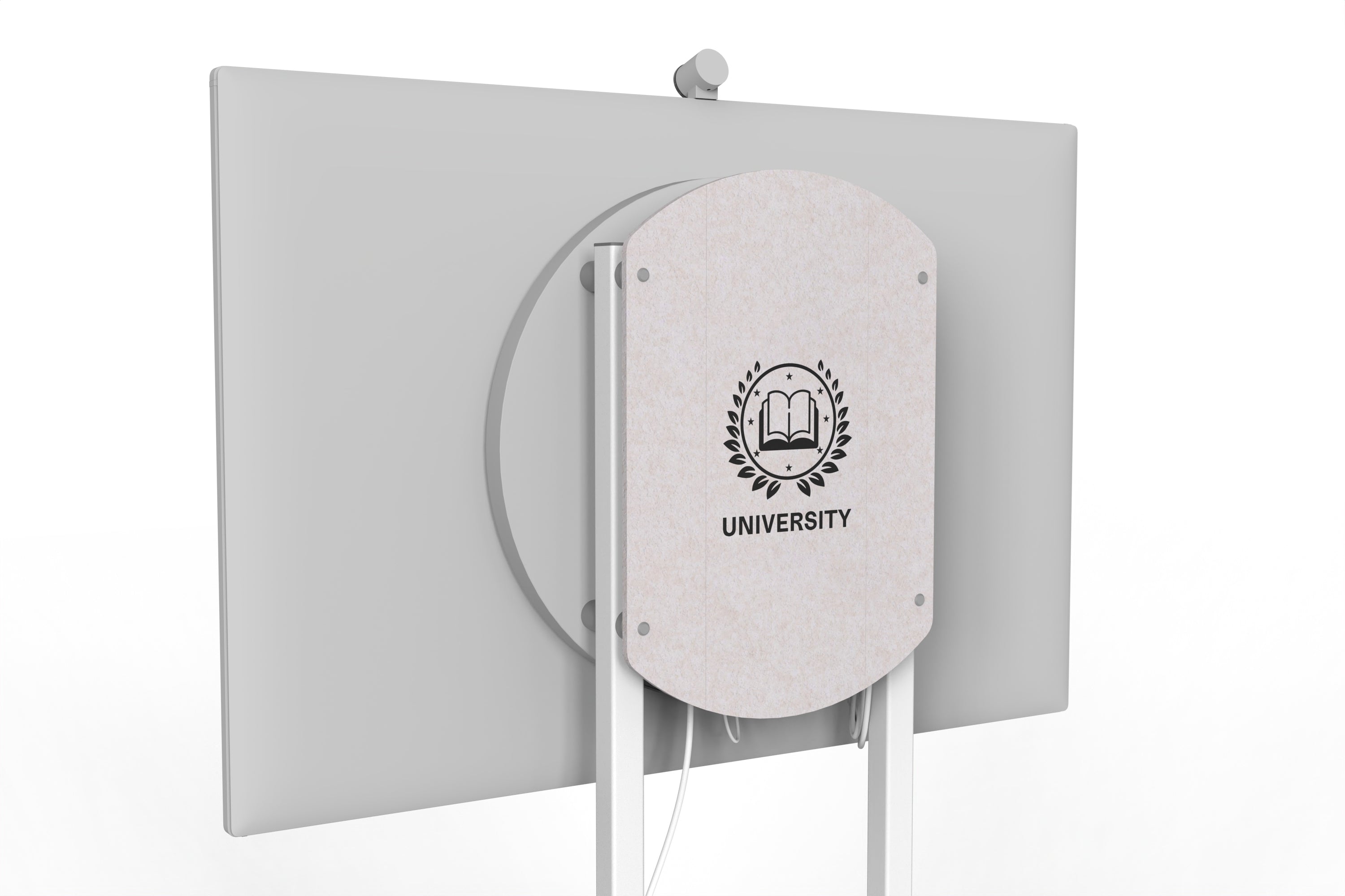 Heckler Rolling Stand for Surface Hub 3 in Latte finish.