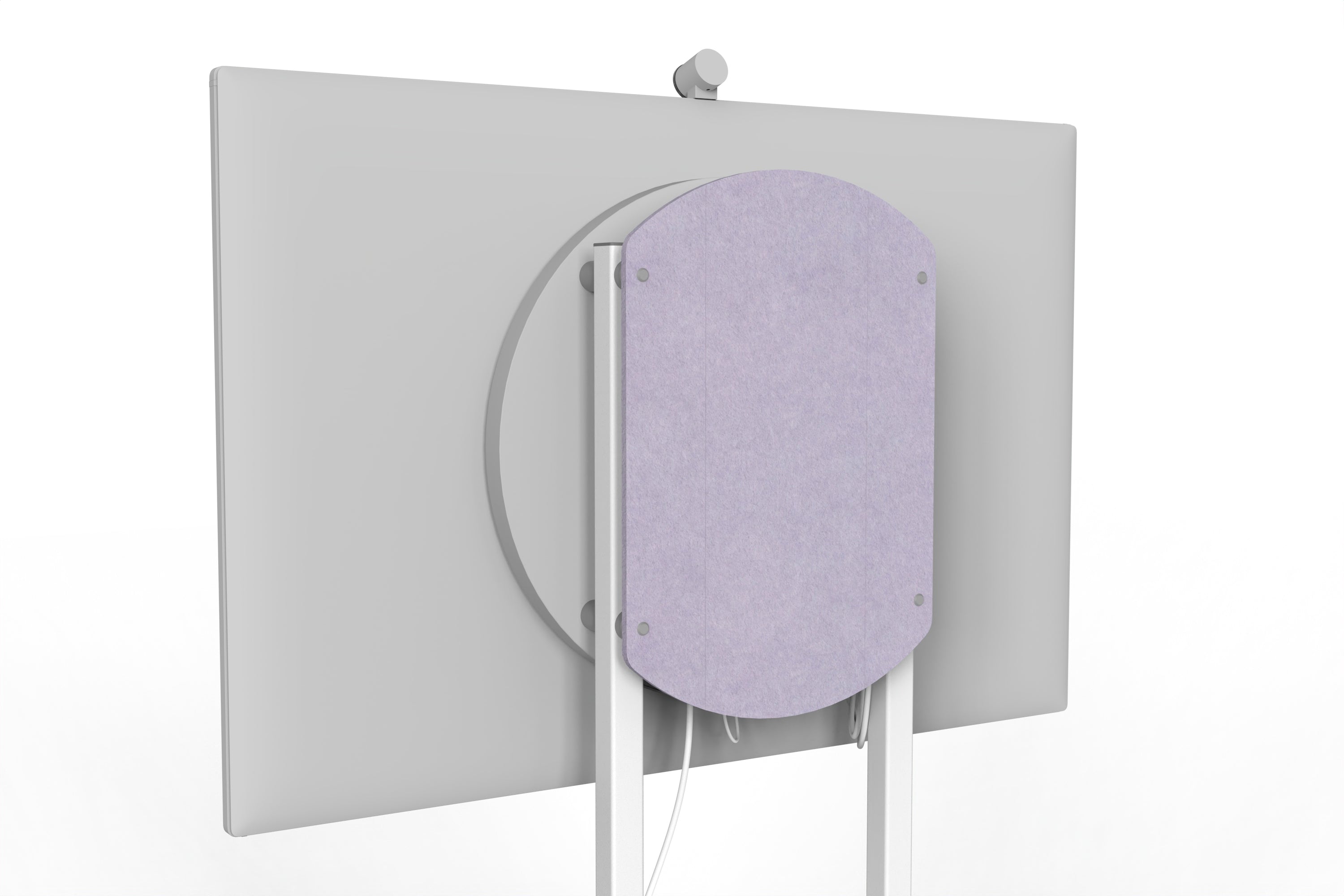 Heckler Rolling Stand for Surface Hub 3 in Lilac finish.