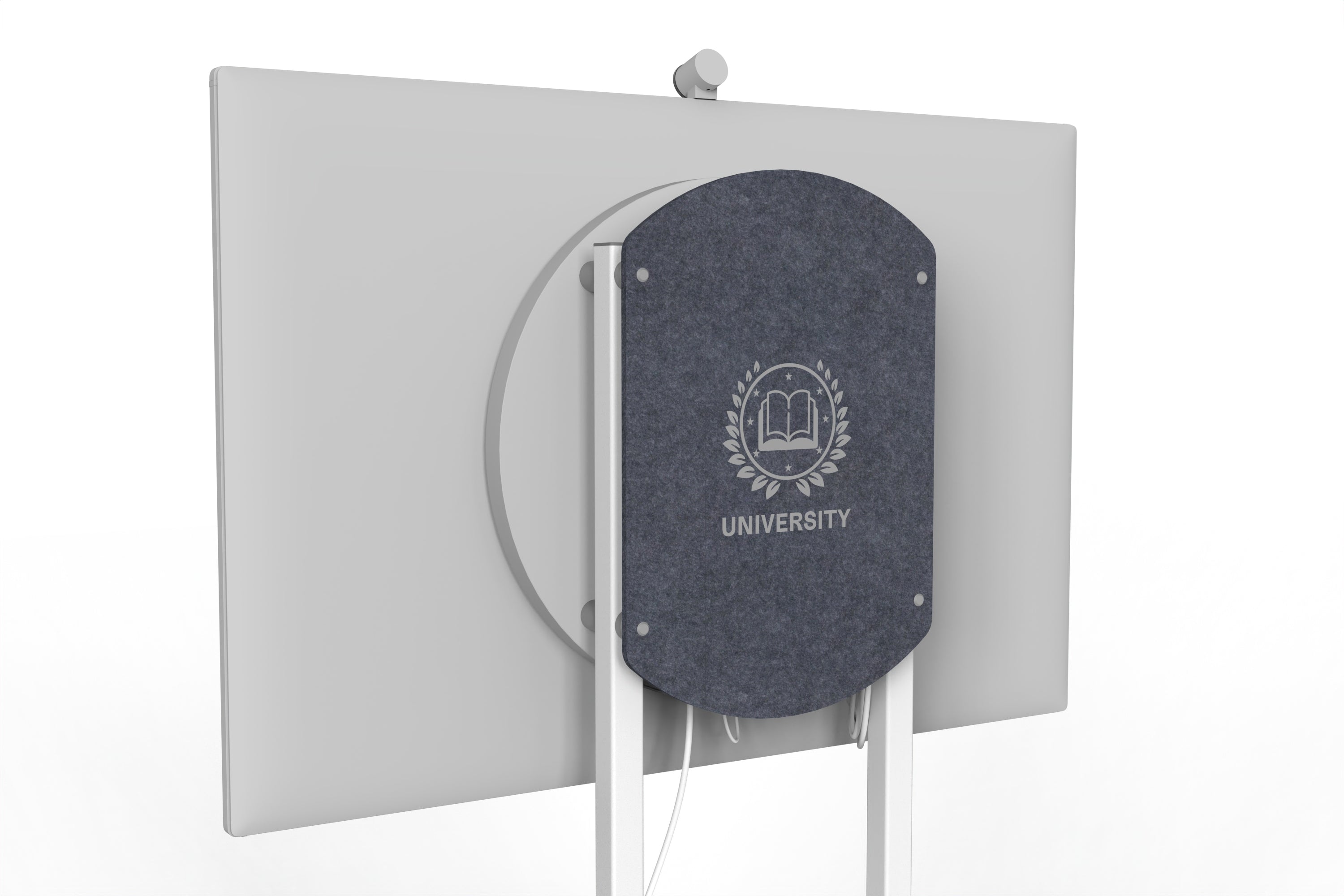 Heckler Rolling Stand for Surface Hub 3 with custom logo in Mineral finish.