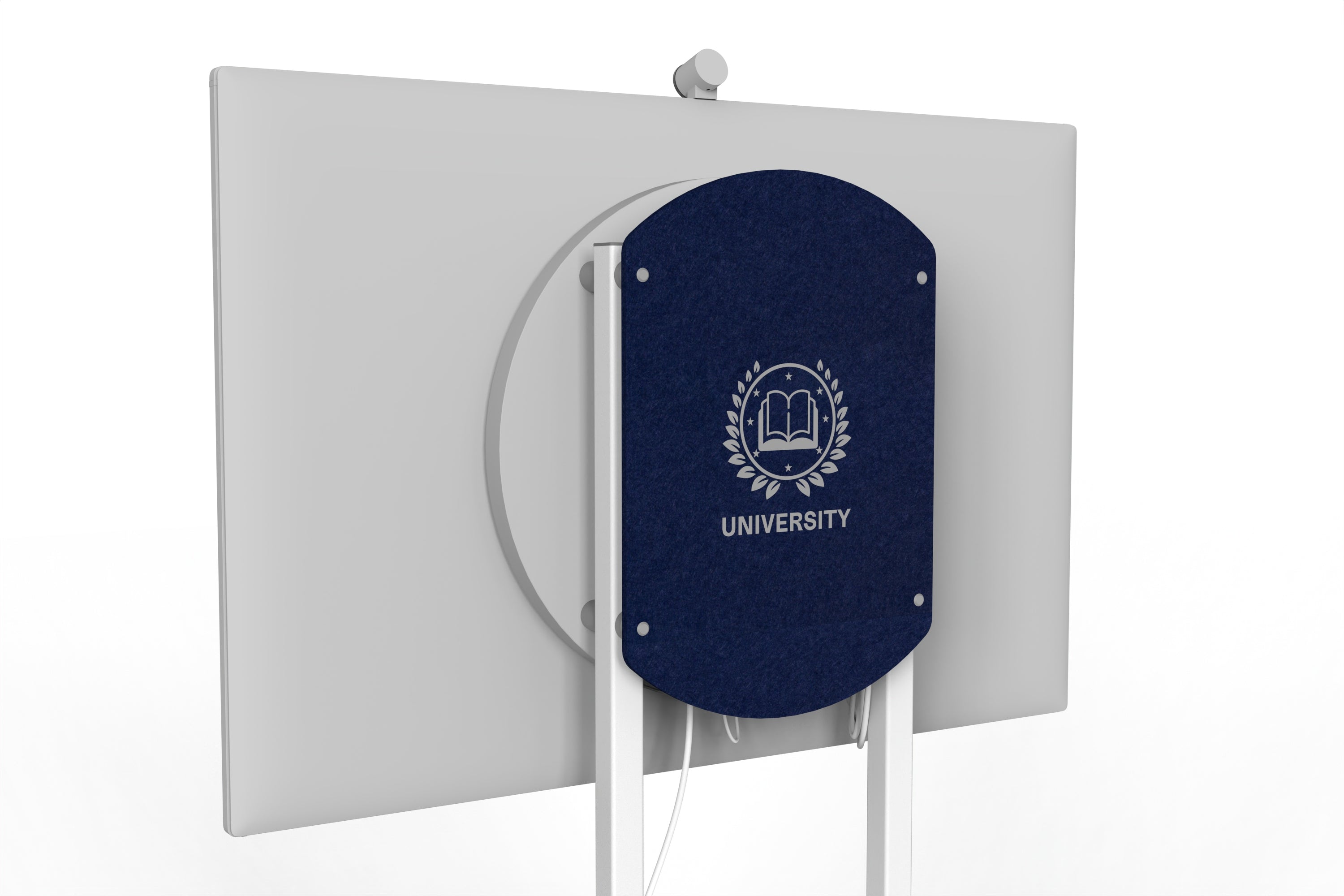 Heckler Rolling Stand for Surface Hub 3 with custom logo in Oxford finish.