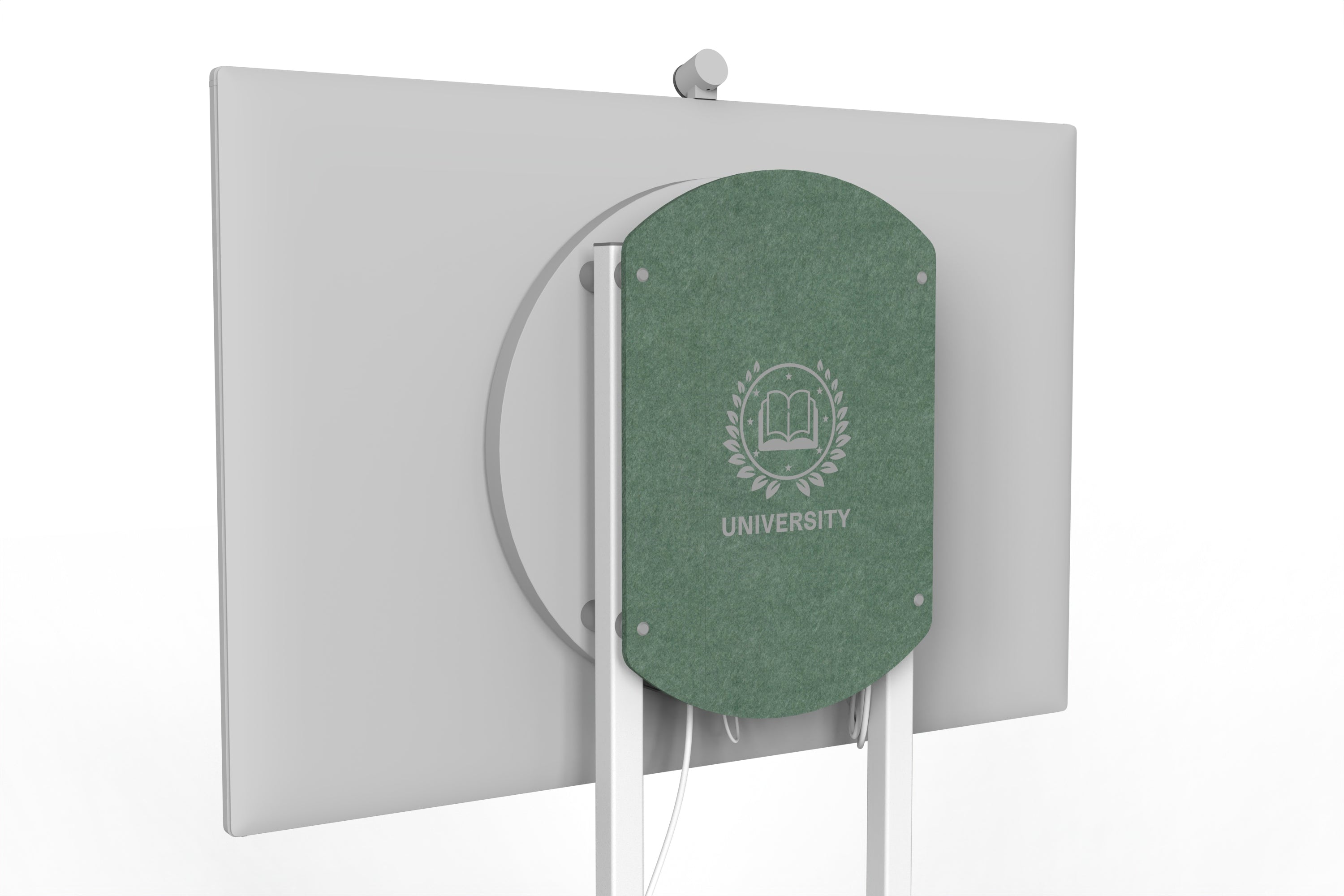 Heckler Rolling Stand for Surface Hub 3 with custom logo in Palm finish.