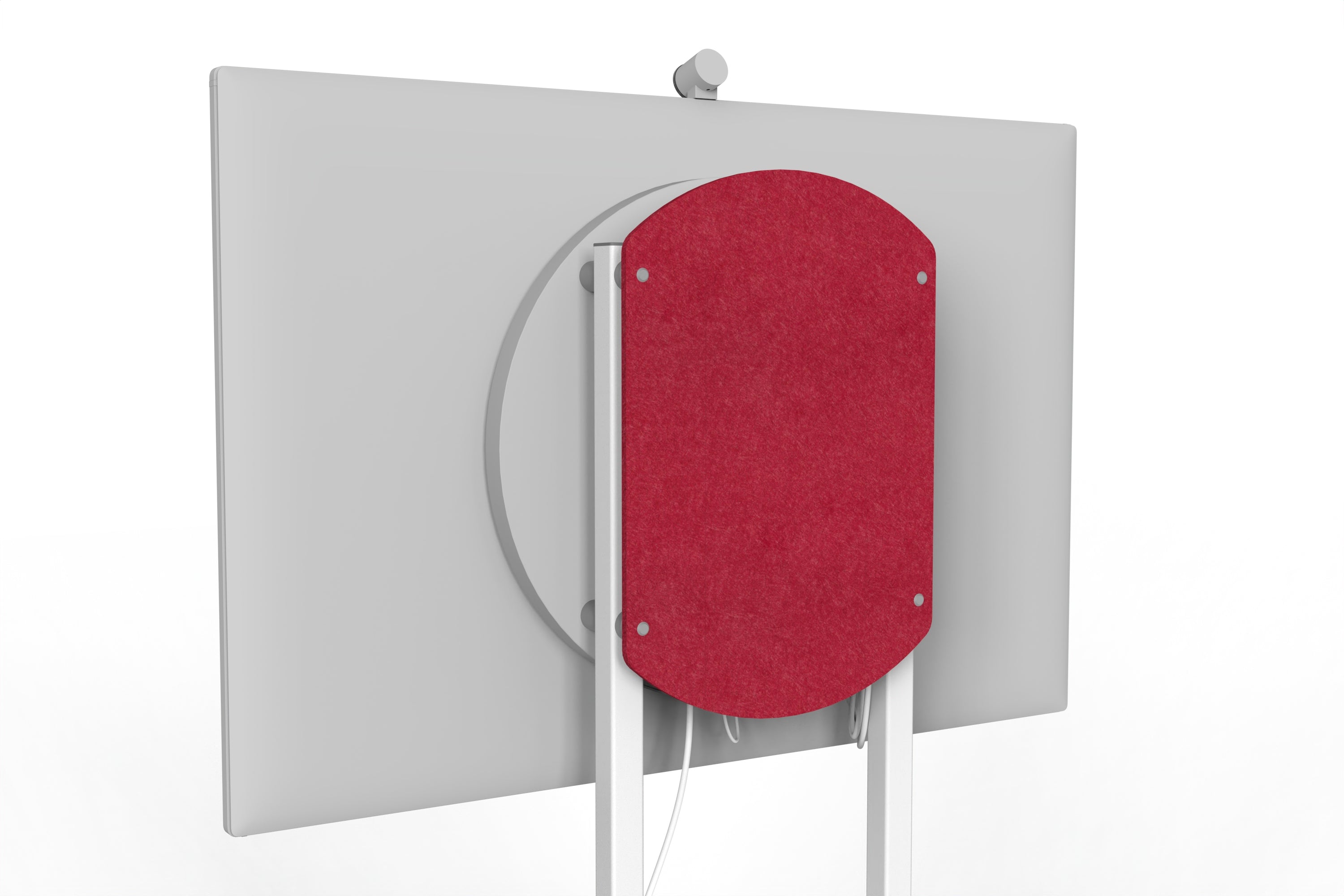 Heckler Rolling Stand for Surface Hub 3 in Ruby finish.