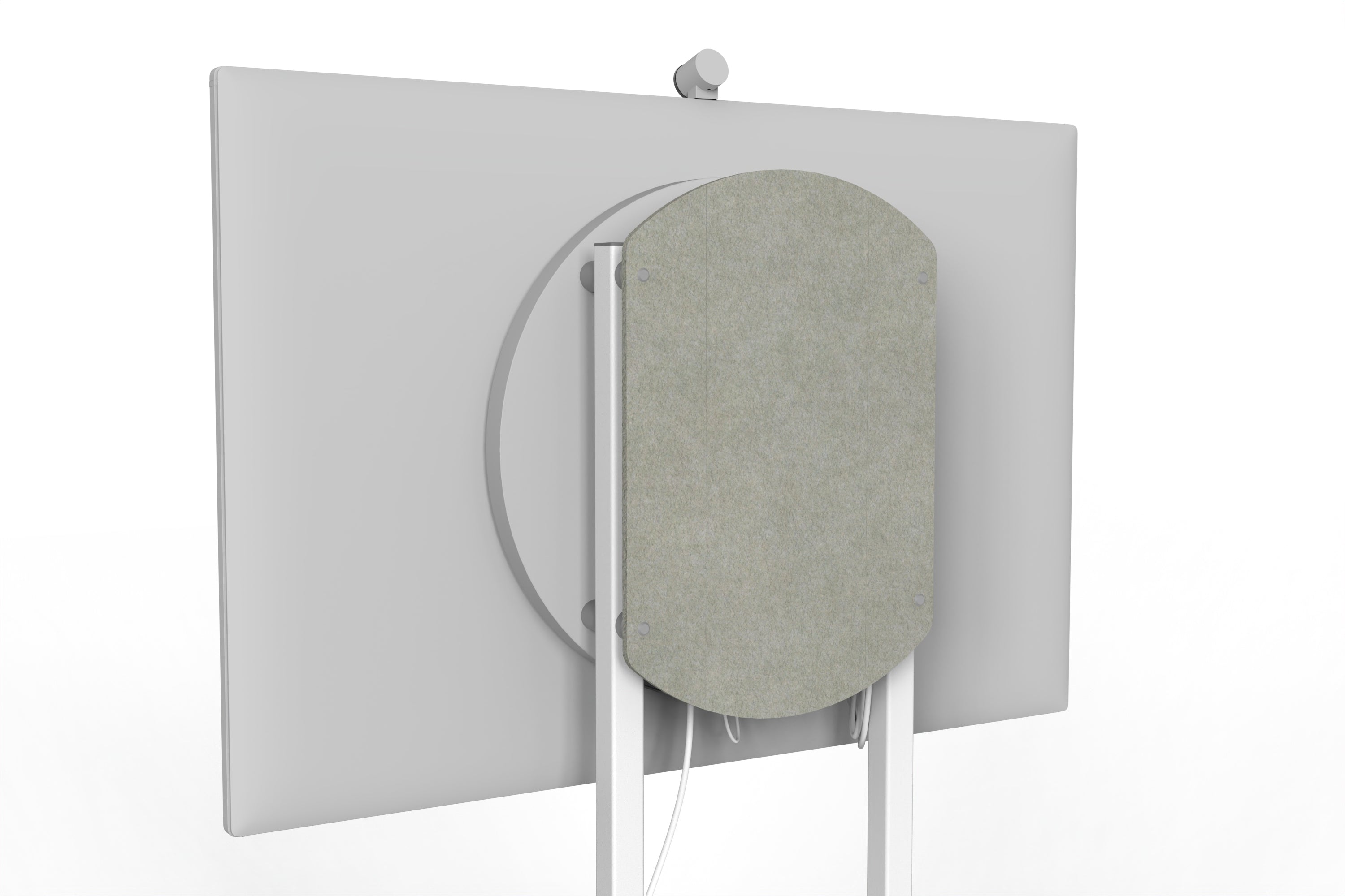 Heckler Rolling Stand for Surface Hub 3 in Sage finish.