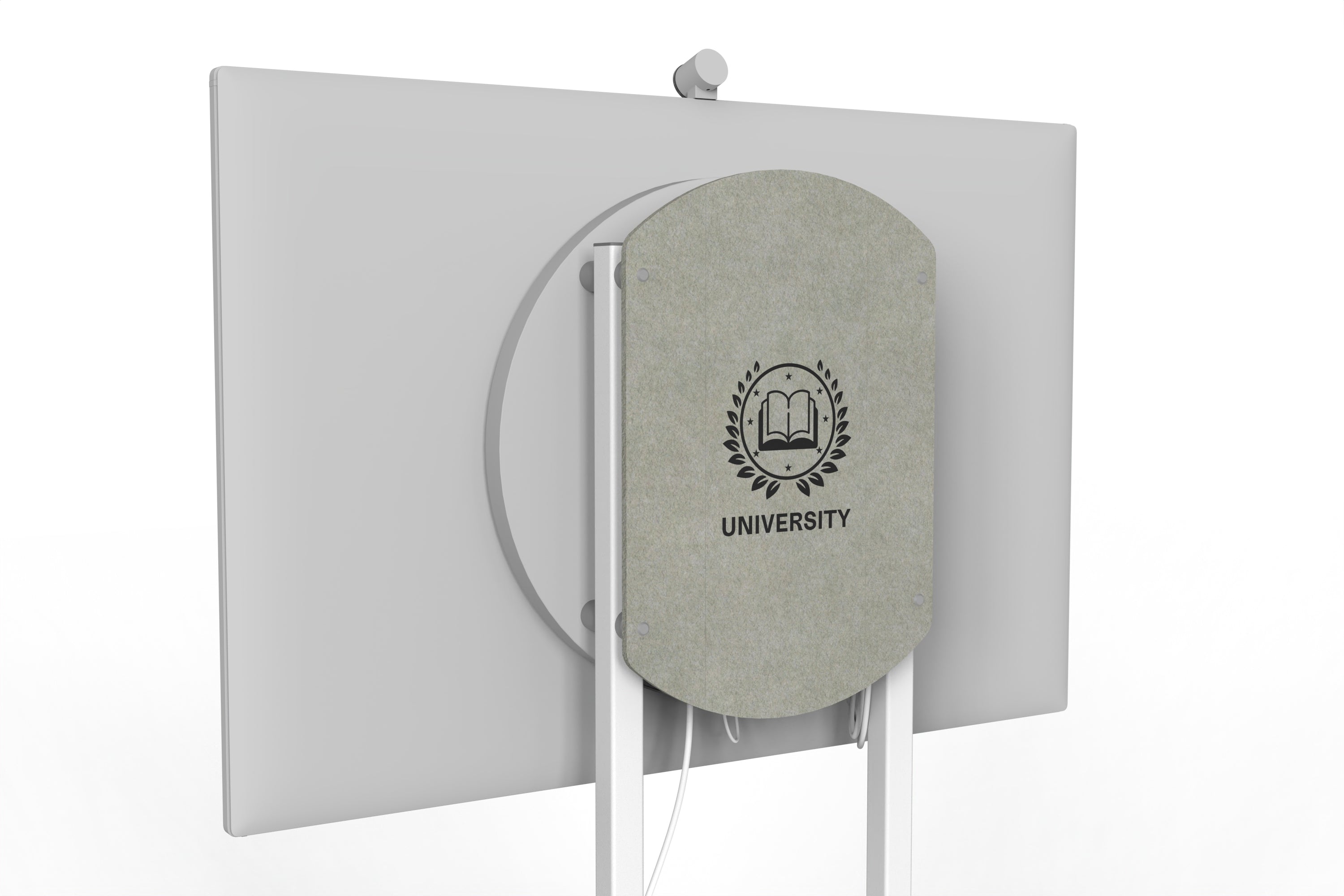 Heckler Rolling Stand for Surface Hub 3 in Sage finish.