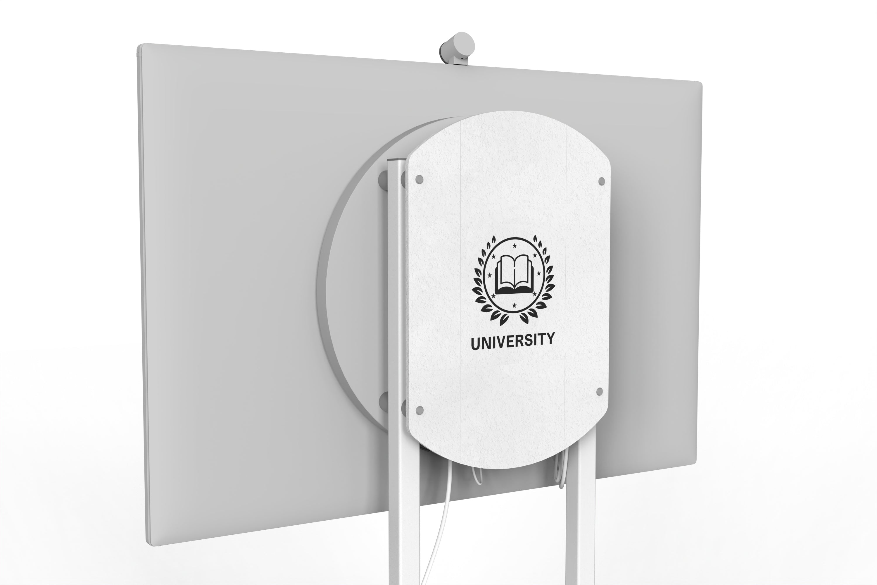 Heckler Rolling Stand for Surface Hub 3 in Zinc finish.
