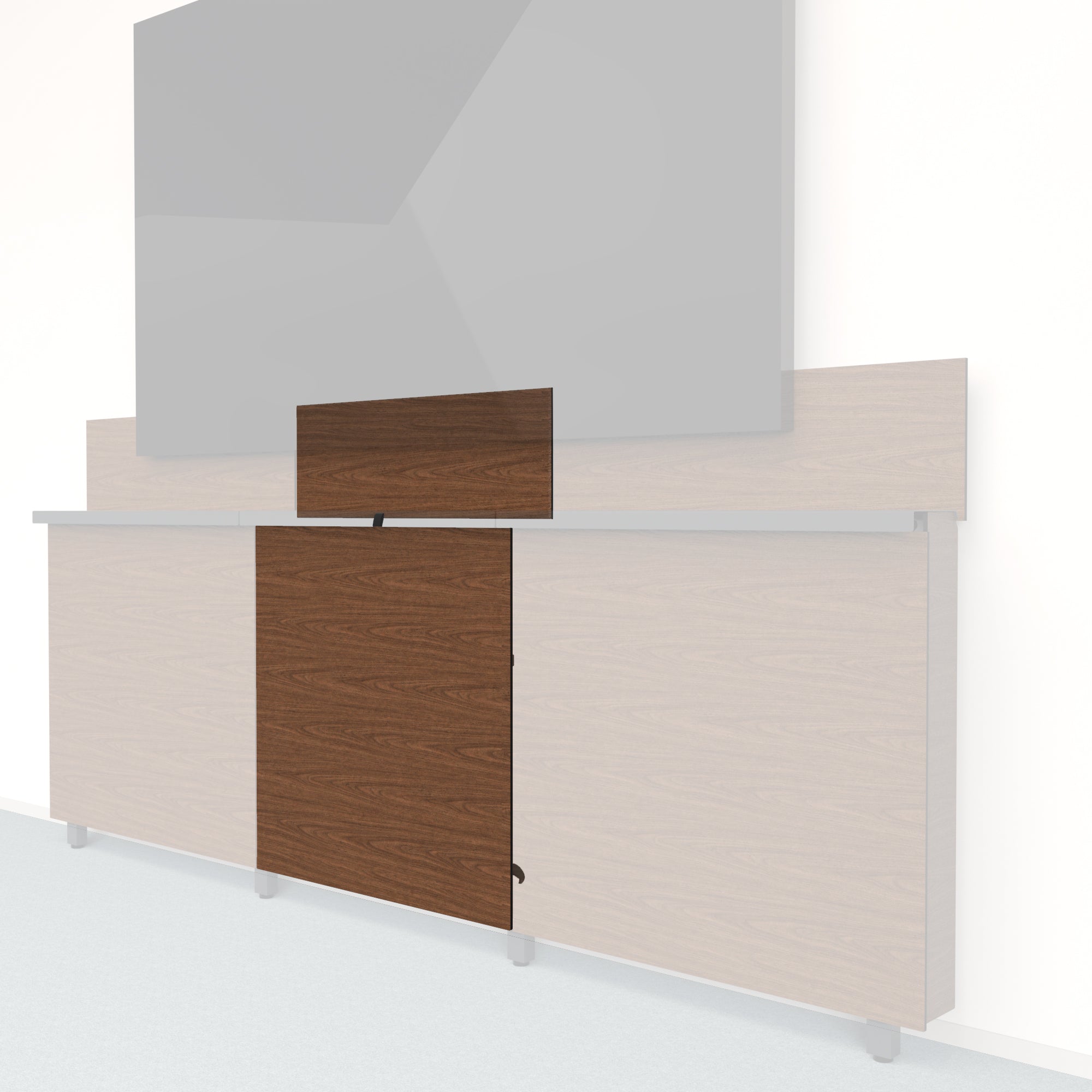 Framework Tall Inner Panel and Backsplash in 3M DI-NOC Walnut finish.