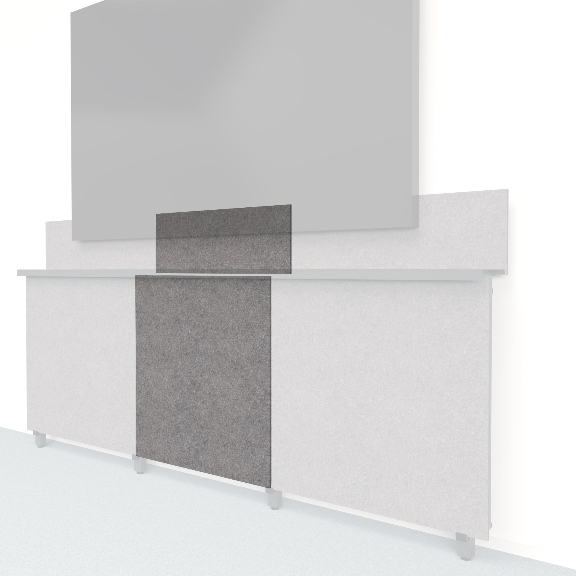 Heckler Framework Tall Inner Panel & Backsplash in Armor Felt Right — modular charcoal gray PET felt AV wall panel for the Heckler Framework system.