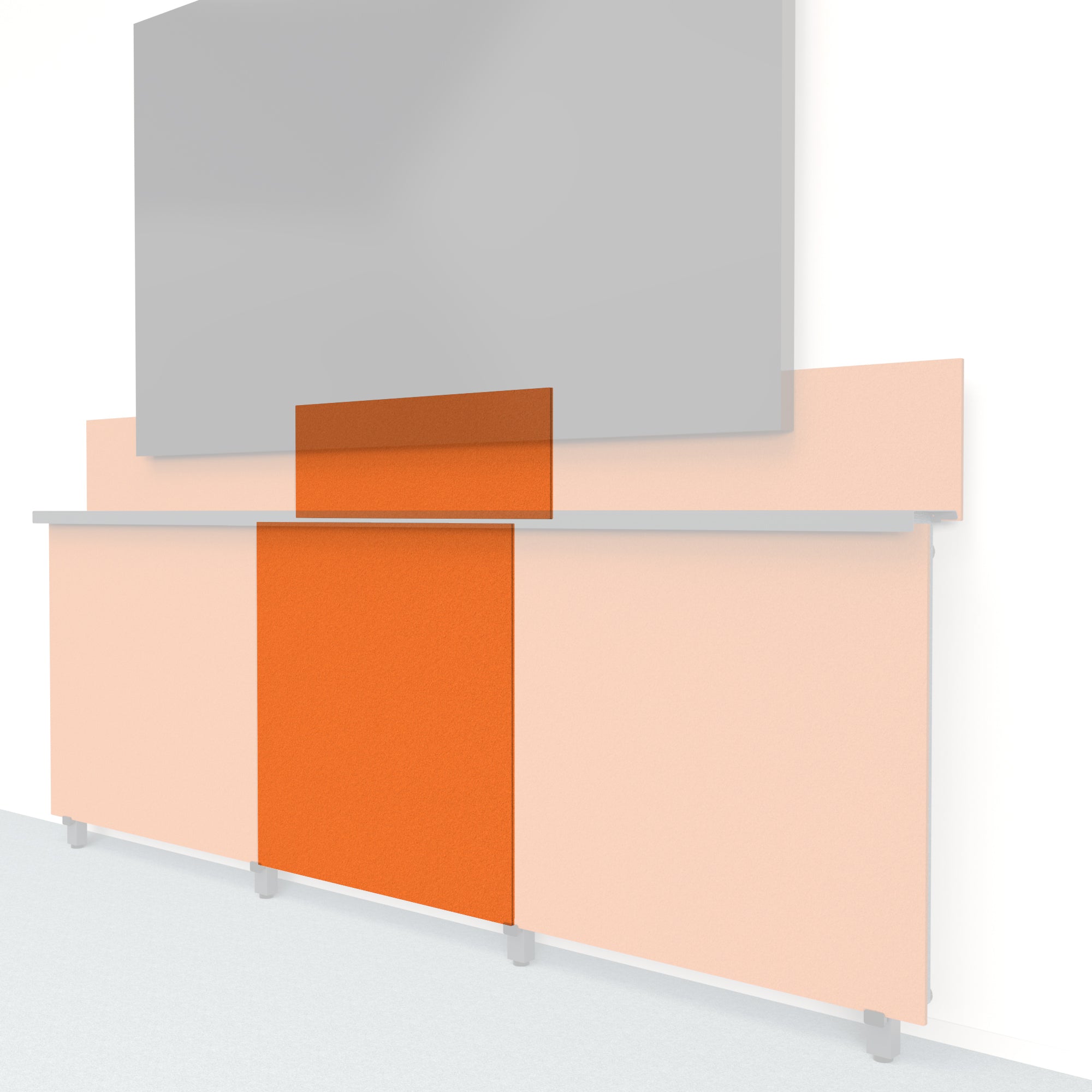 Heckler Framework Tall Inner Panel & Backsplash in Cinnamon Felt Right — modular cinnamon rust PET felt AV wall panel for the Heckler Framework system.