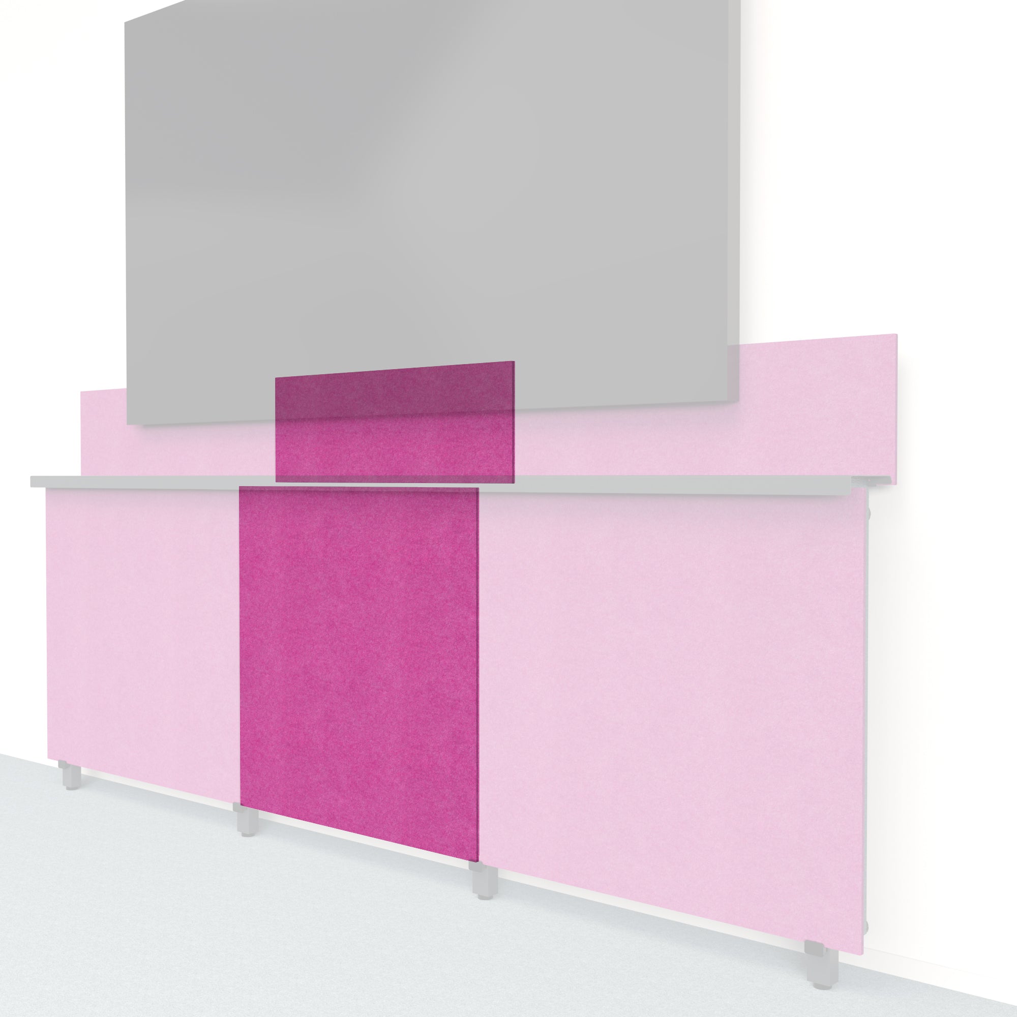 Heckler Framework Tall Inner Panel & Backsplash in Plum Felt Right — modular plum purple PET felt AV wall panel for the Heckler Framework system.