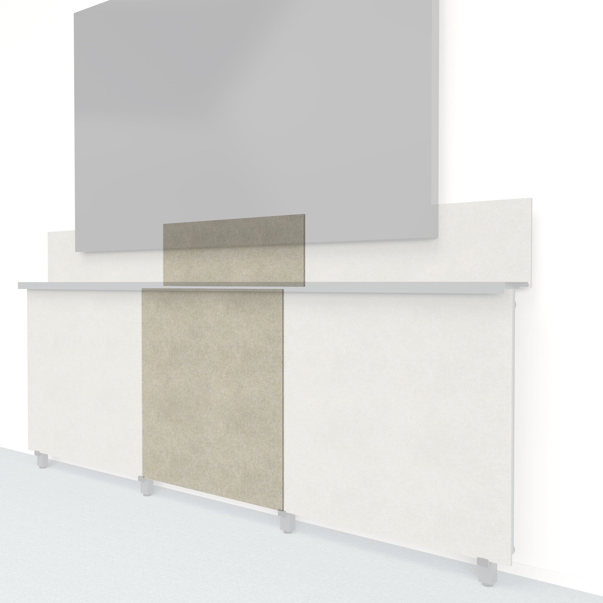 Heckler Framework Tall Inner Panel & Backsplash in Sage Felt Right — modular sage green PET felt AV wall panel for the Heckler Framework system.