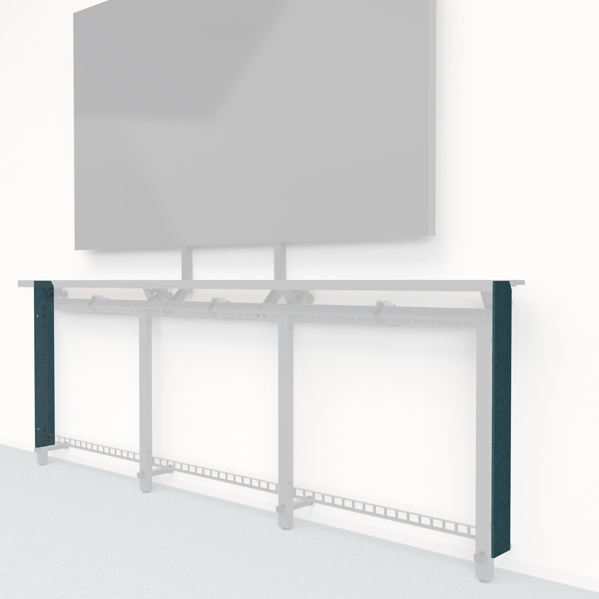 Heckler Framework Tall End Cap in Atlantic Felt Right — modular atlantic blue PET felt end panel for the Heckler Framework AV wall system.