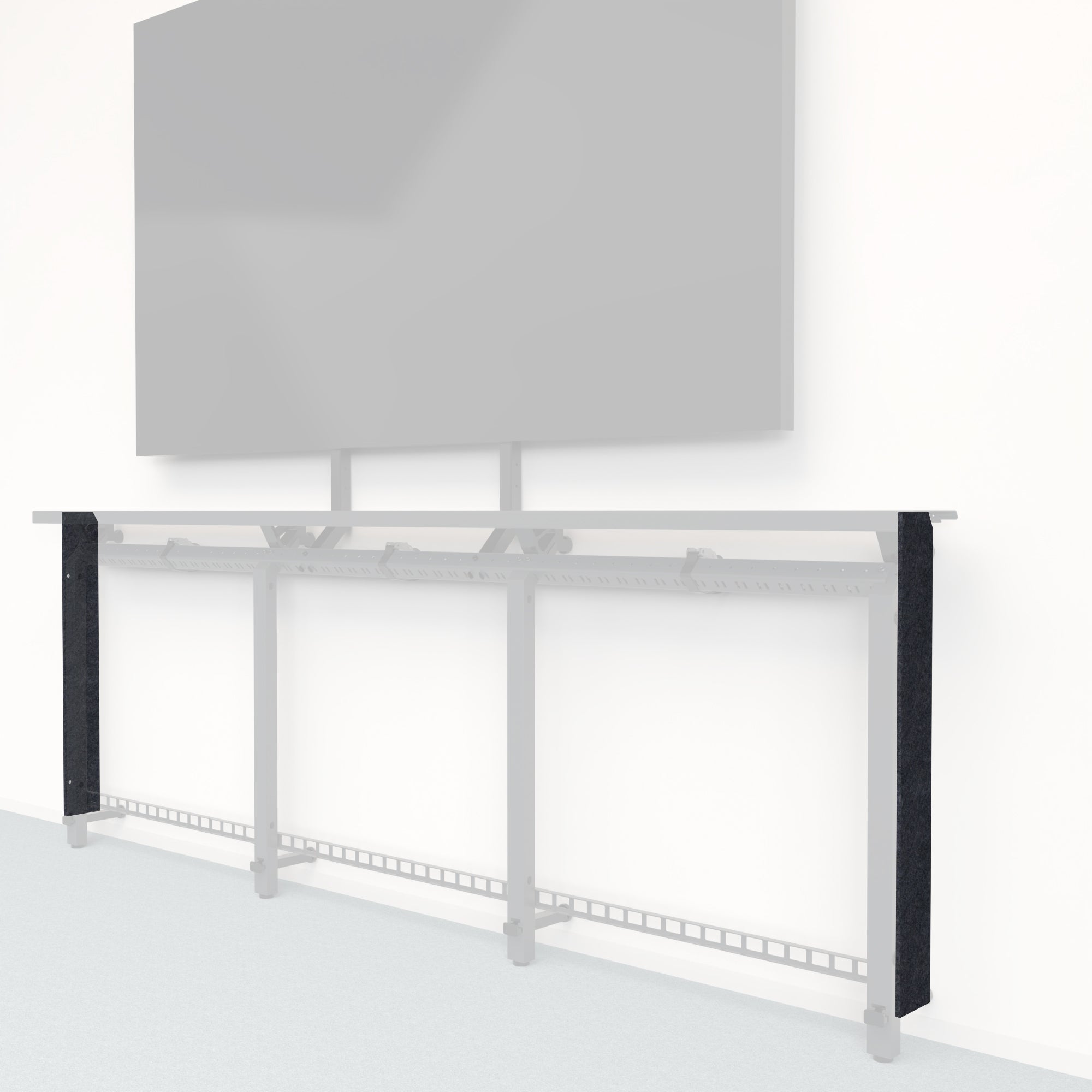 Heckler Framework Tall End Cap in Cast Felt Right — modular cast gray PET felt end panel for the Heckler Framework AV wall system.