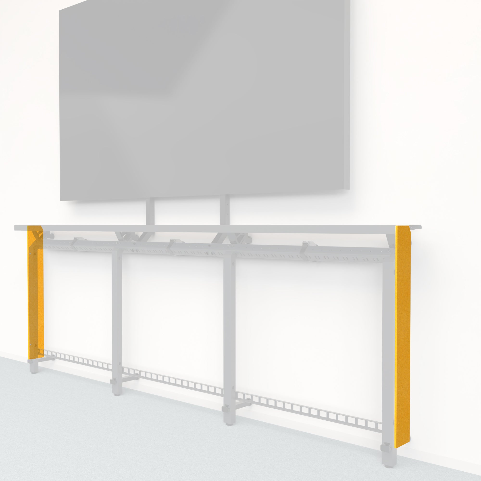 Heckler Framework Tall End Cap in Citrine Felt Right — modular citrine yellow PET felt end panel for the Heckler Framework AV wall system.