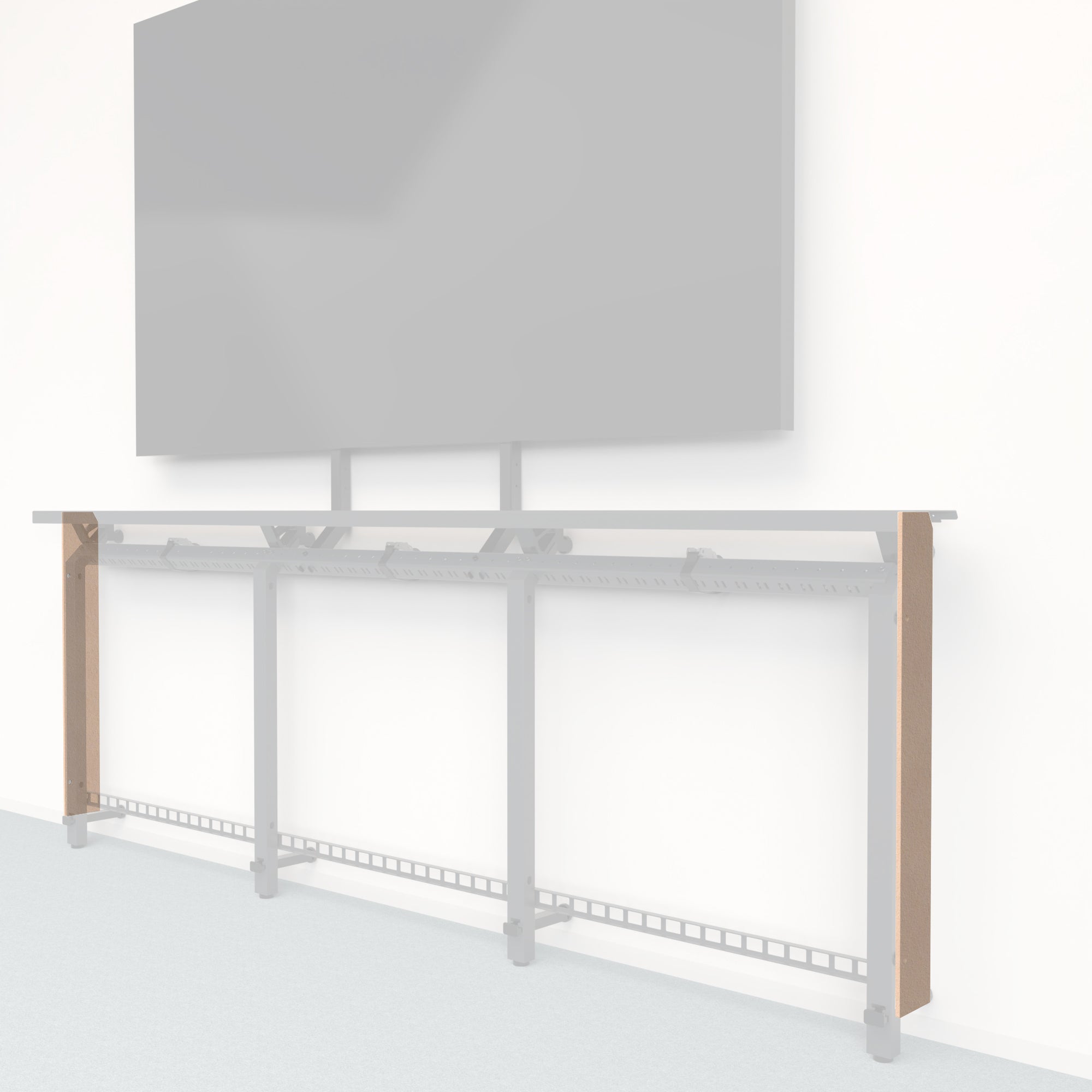 Heckler Framework Tall End Cap in Porcelain Felt Right — modular porcelain white PET felt end panel for the Heckler Framework AV wall system.