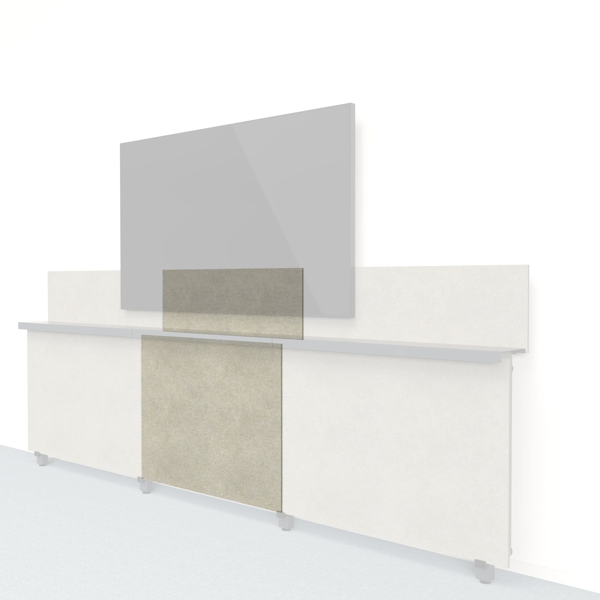 Heckler Framework Short Inner Panel & Backsplash in Sage Felt Right — modular sage green PET felt AV wall panel for the Heckler Framework system.
