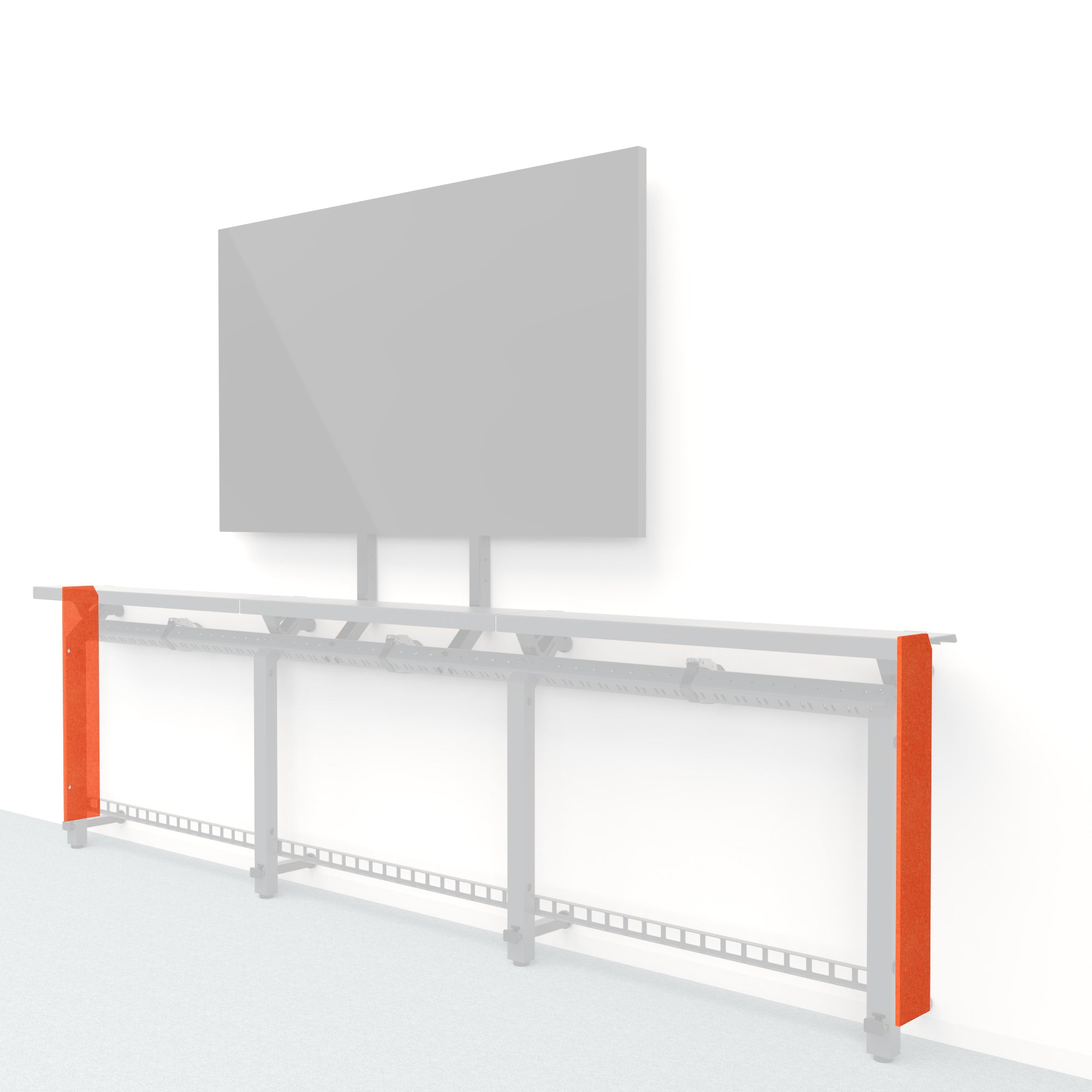 Heckler Framework Short End Cap in Aries Felt Right — modular aries red PET felt end panel for the Heckler Framework AV wall system.