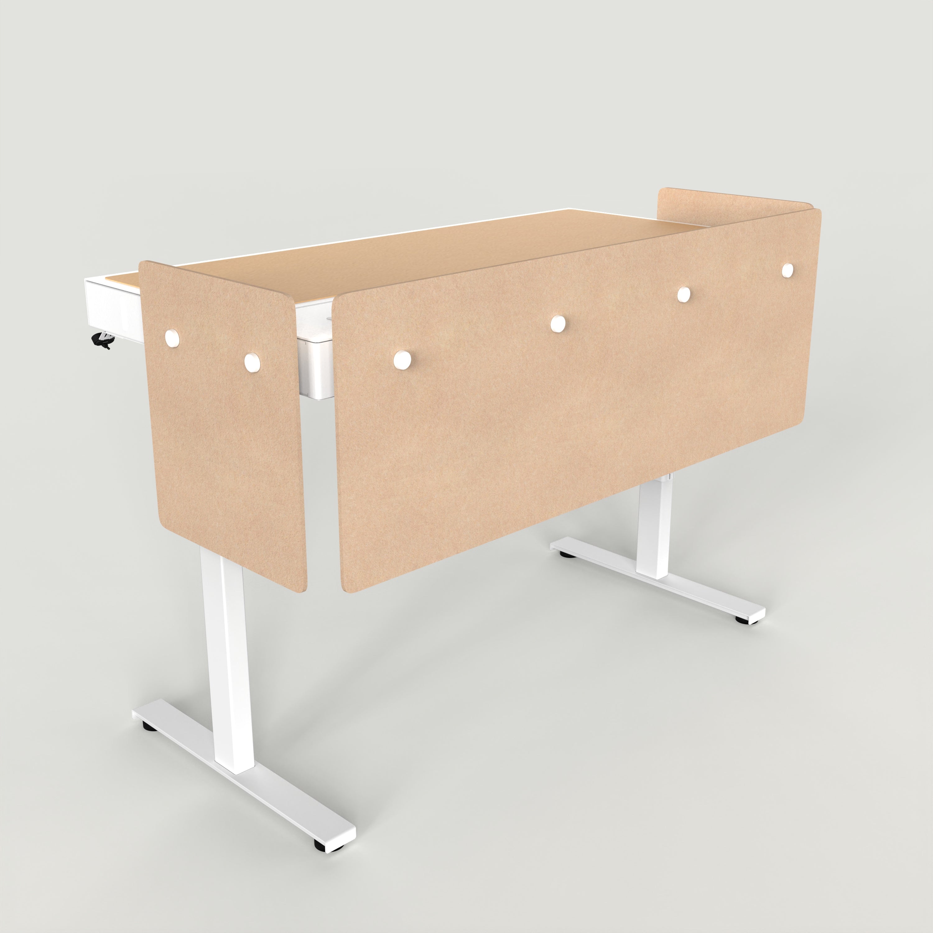 Standard Modesty Panel Set for Heckler Lectern 6U in Cashmere finish.