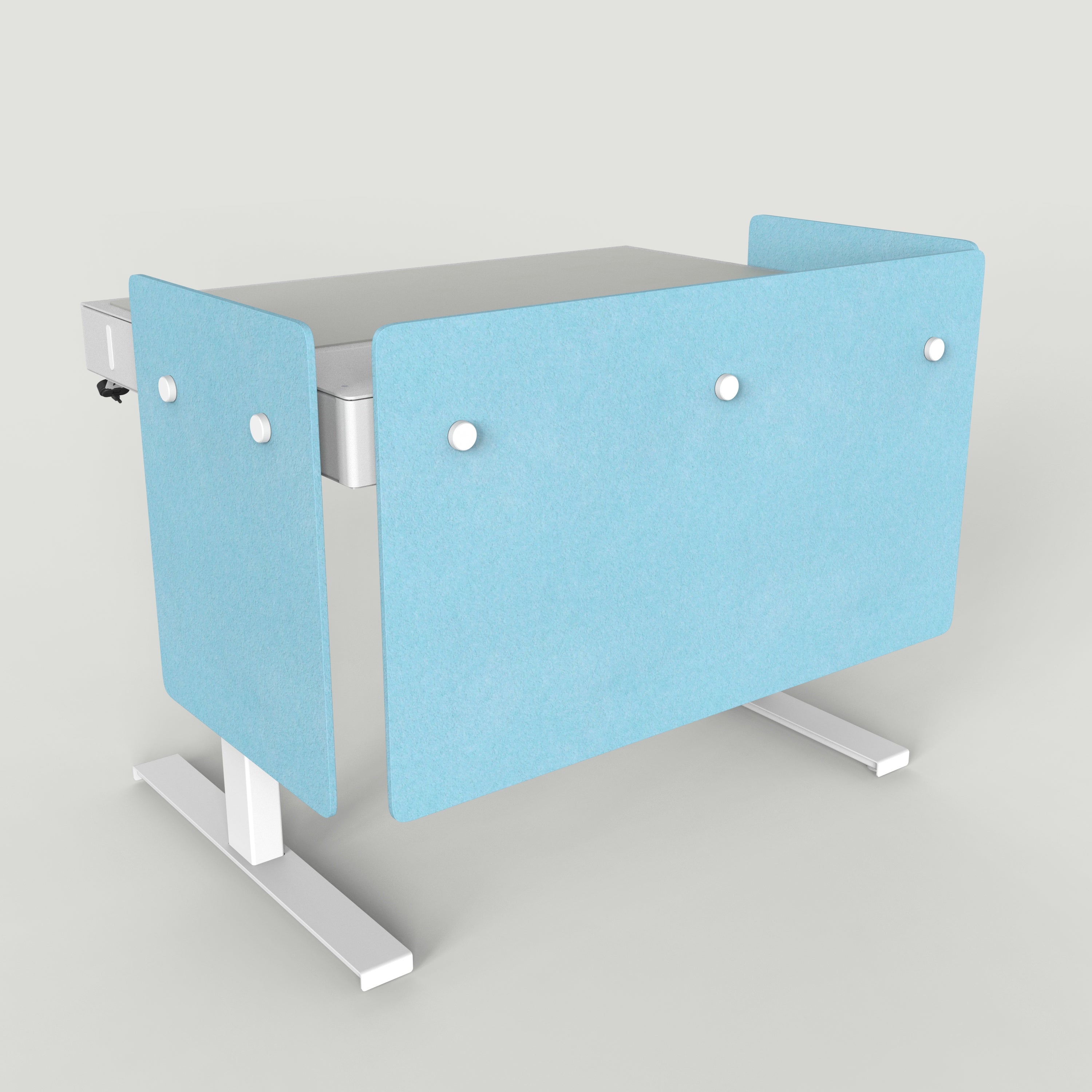 Standard Modesty Panel Set for Heckler Lectern 4U in Baby Blue finish.