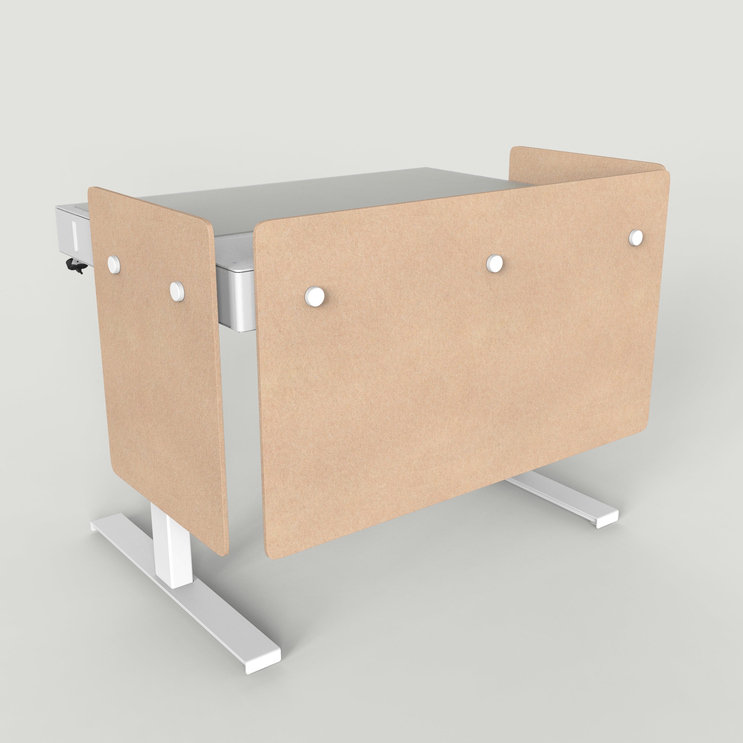 Standard Modesty Panel Set for Heckler Lectern 4U in Cashmere finish.
