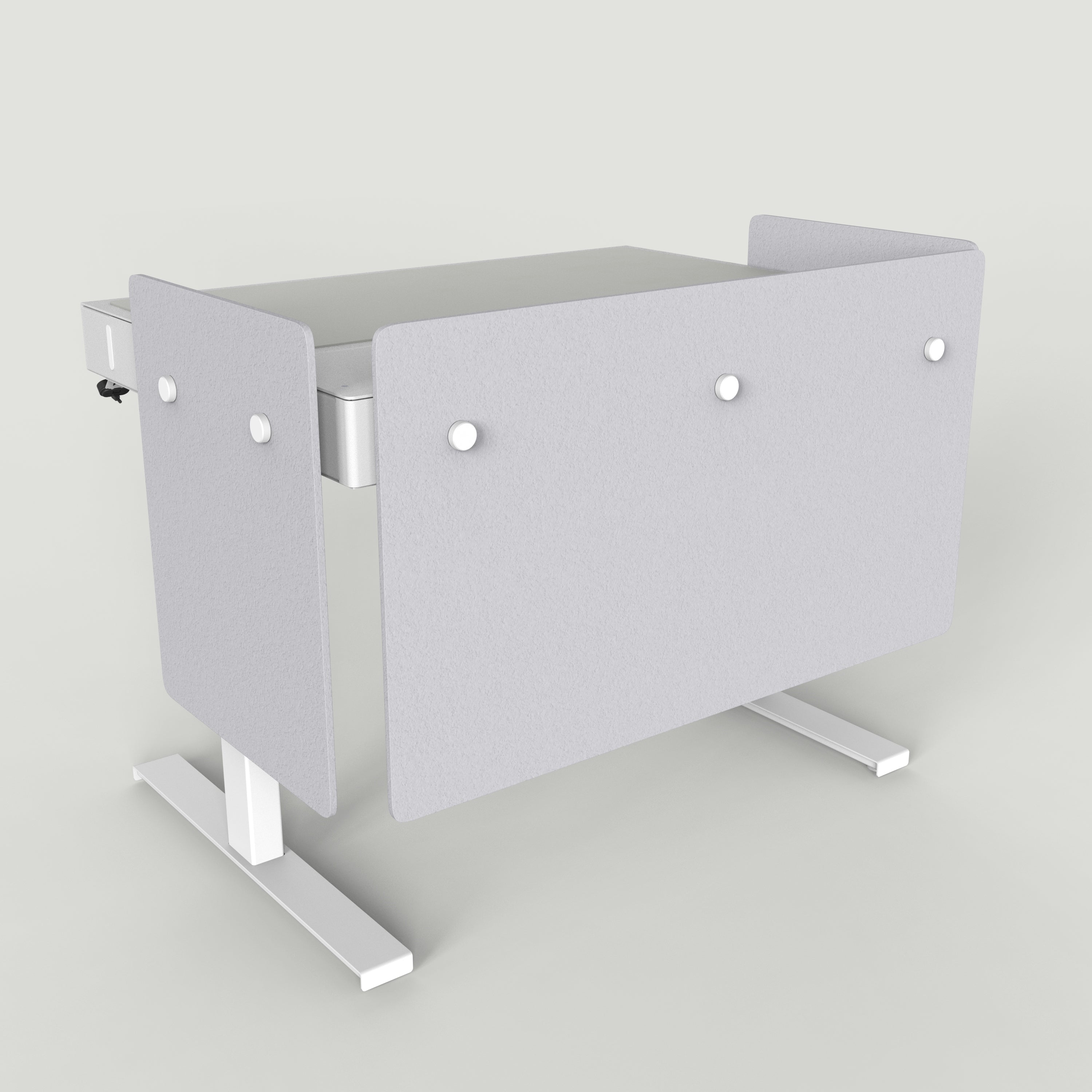 Standard Modesty Panel Set for Heckler Lectern 4U in Fog finish.