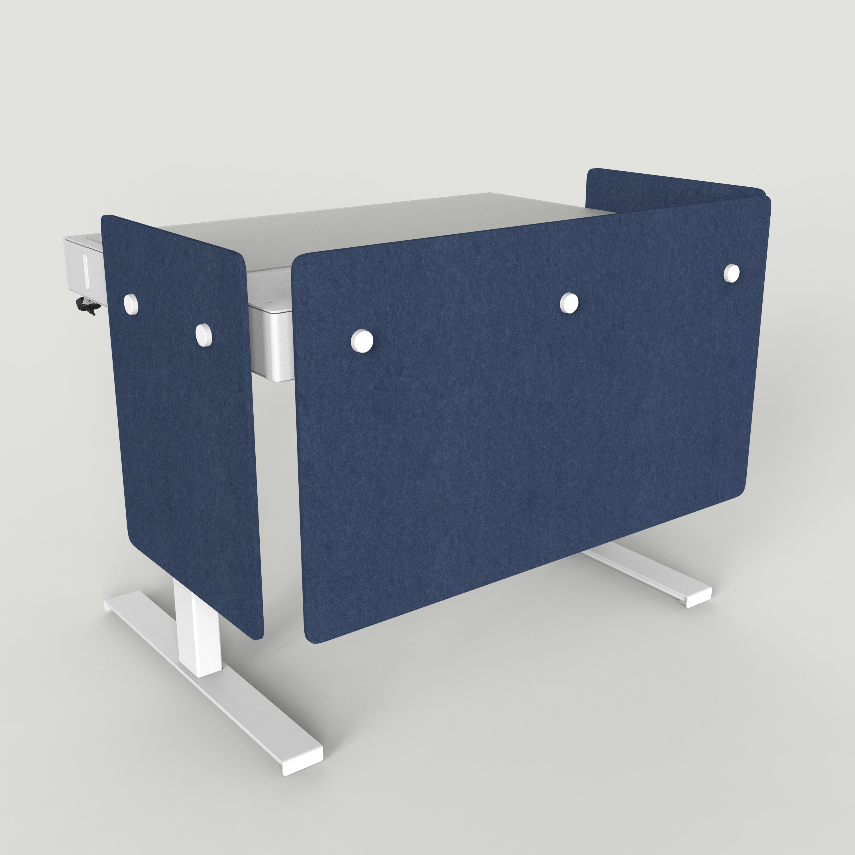 Standard Modesty Panel Set for Heckler Lectern 4U in Indigo finish.