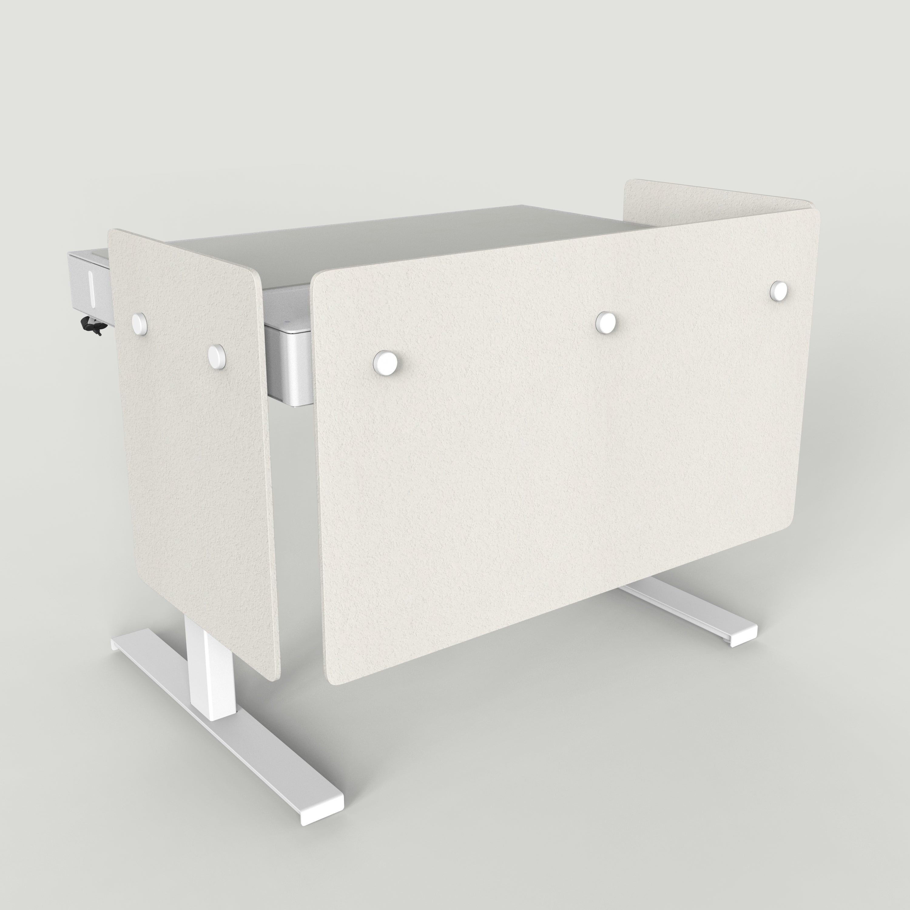 Standard Modesty Panel Set for Heckler Lectern 4U in Ivory finish.