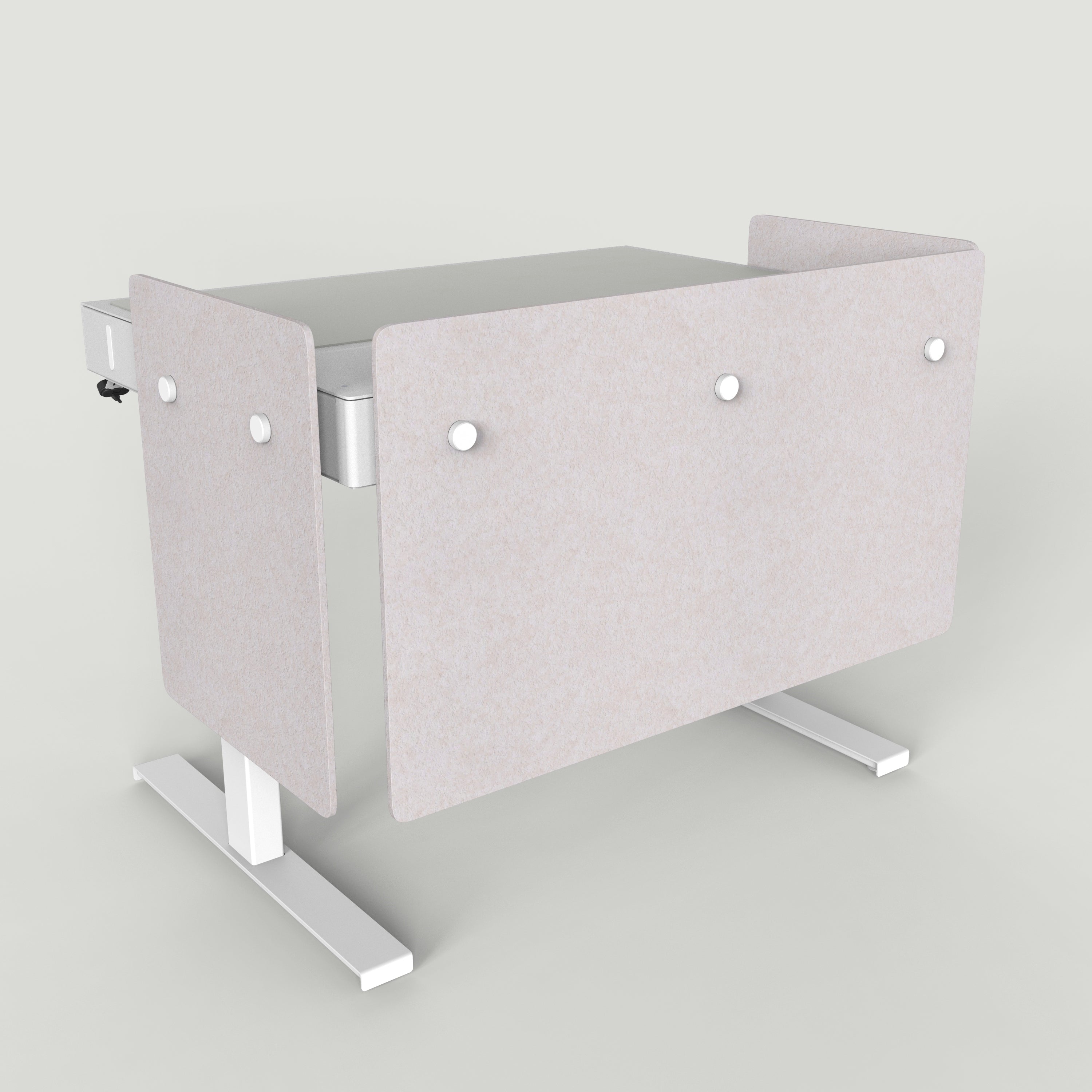 Standard Modesty Panel Set for Heckler Lectern 4U in Latte finish.
