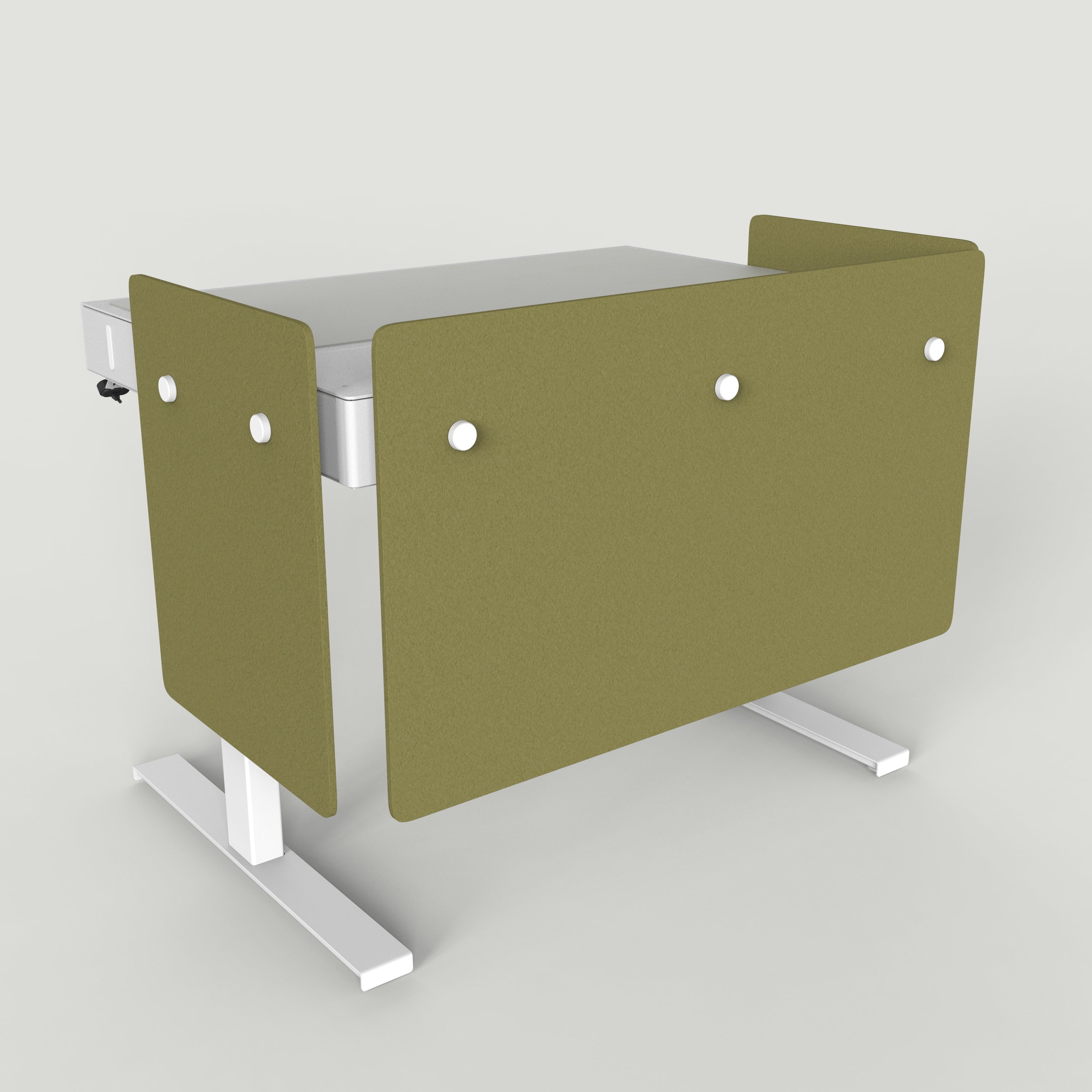 Standard Modesty Panel Set for Heckler Lectern 4U in Olive finish.