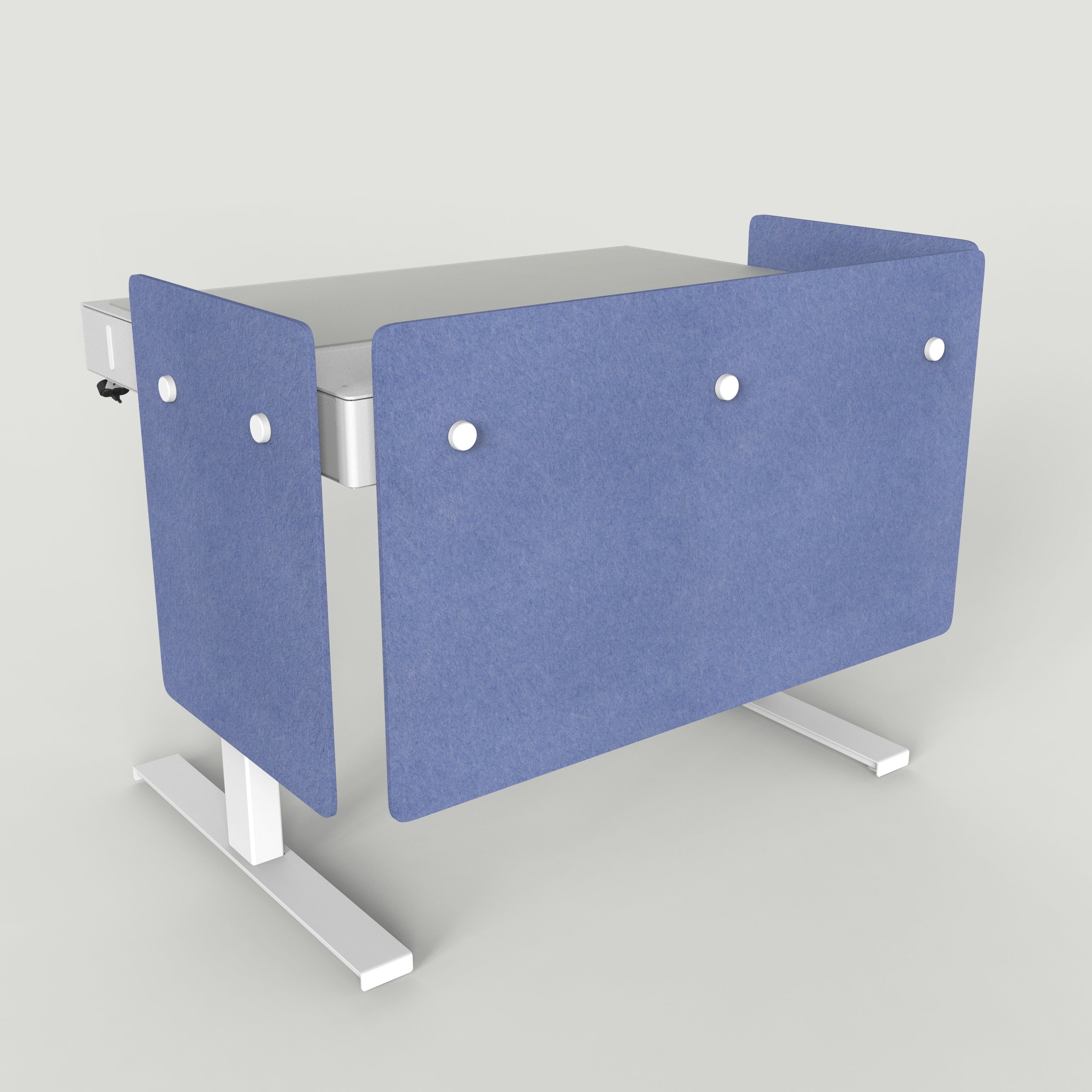 Standard Modesty Panel Set for Heckler Lectern 4U in Periwinkle finish.