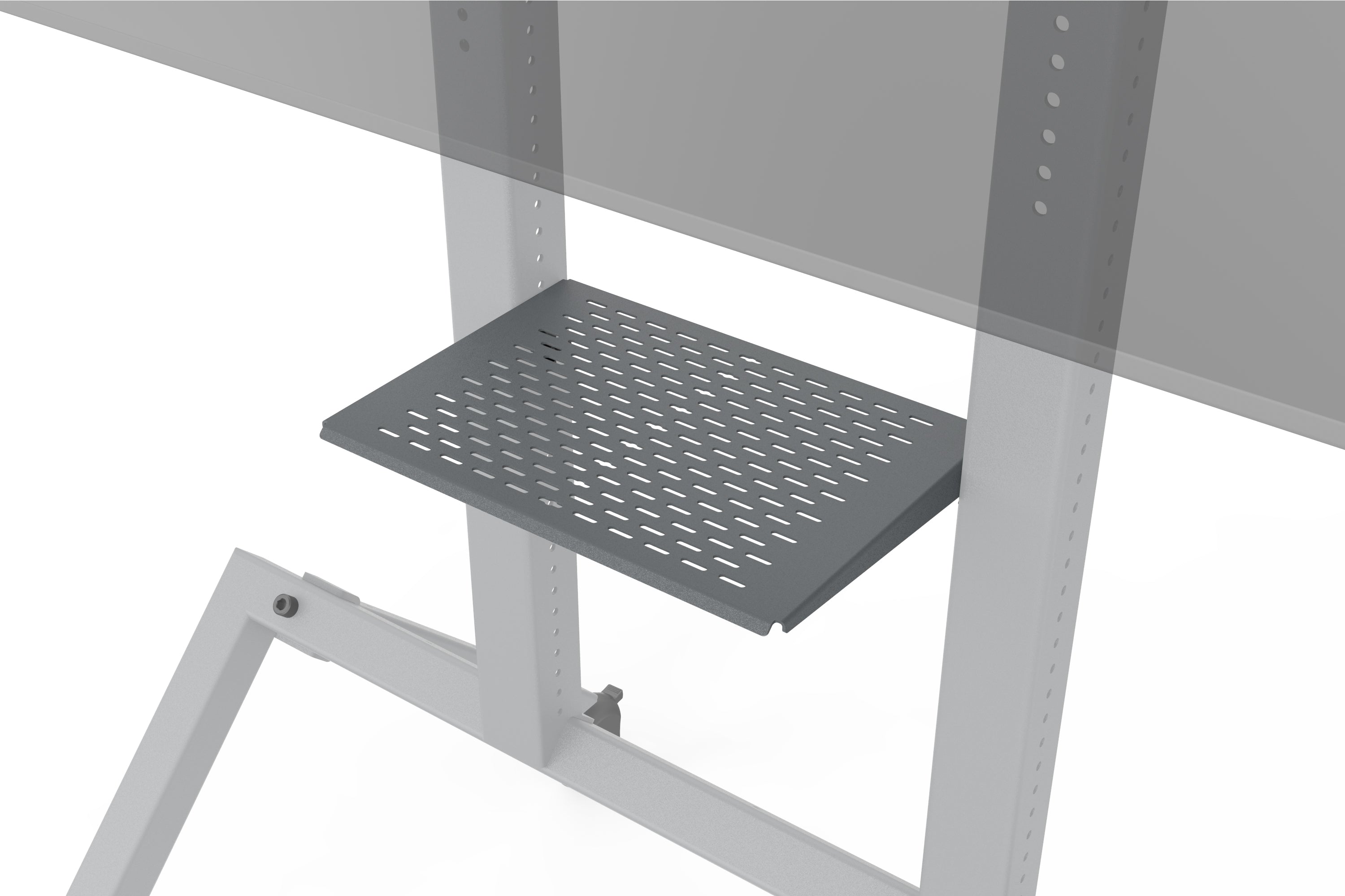 Control Shelf for Heckler AV Cart front detail.
