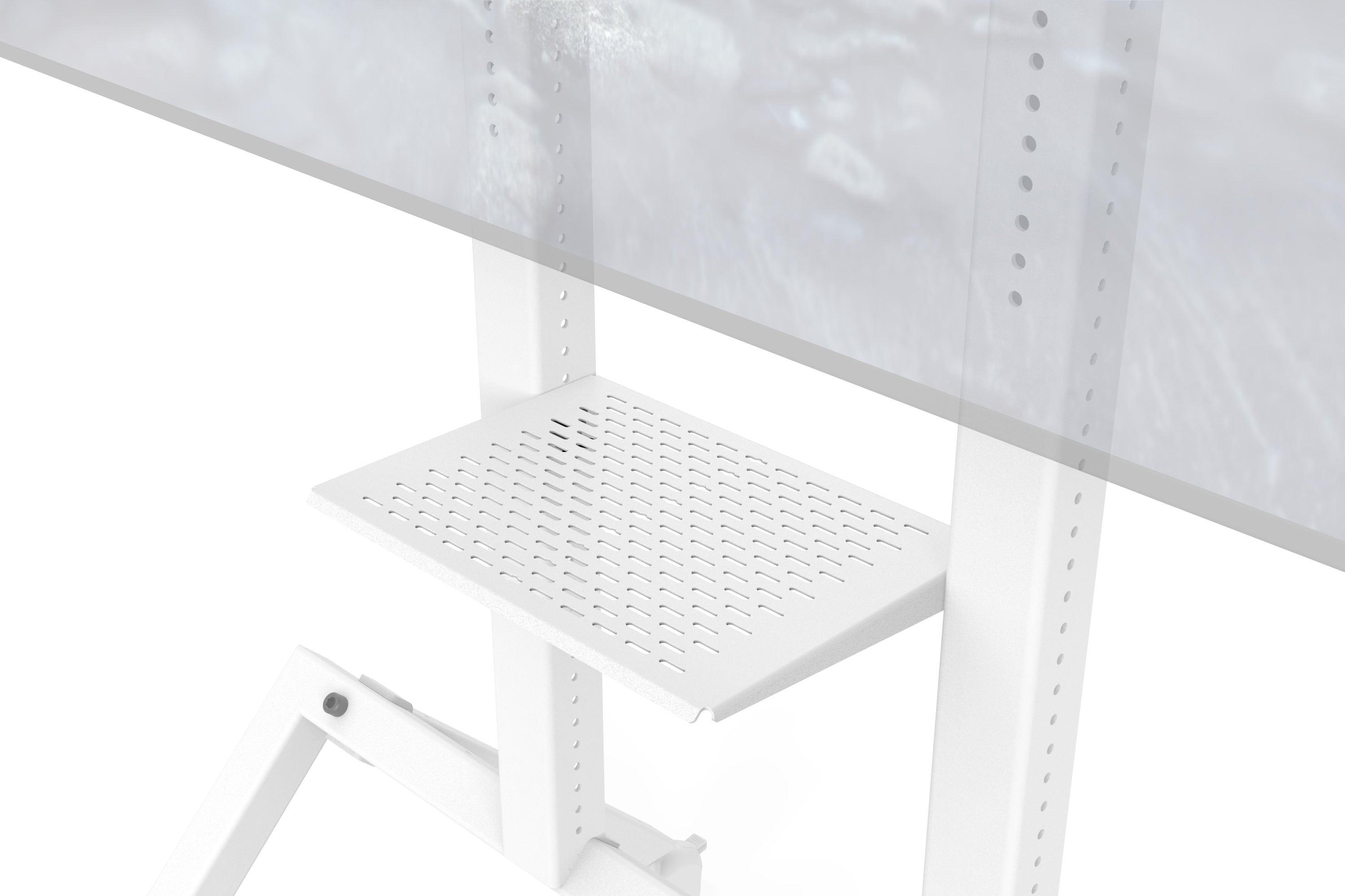 Control Shelf for Heckler AV Cart side detail.