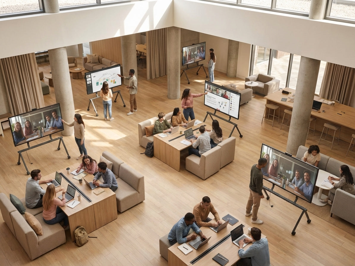 Why Mobile Display Stands Are Replacing Fixed Mounts in Higher Ed