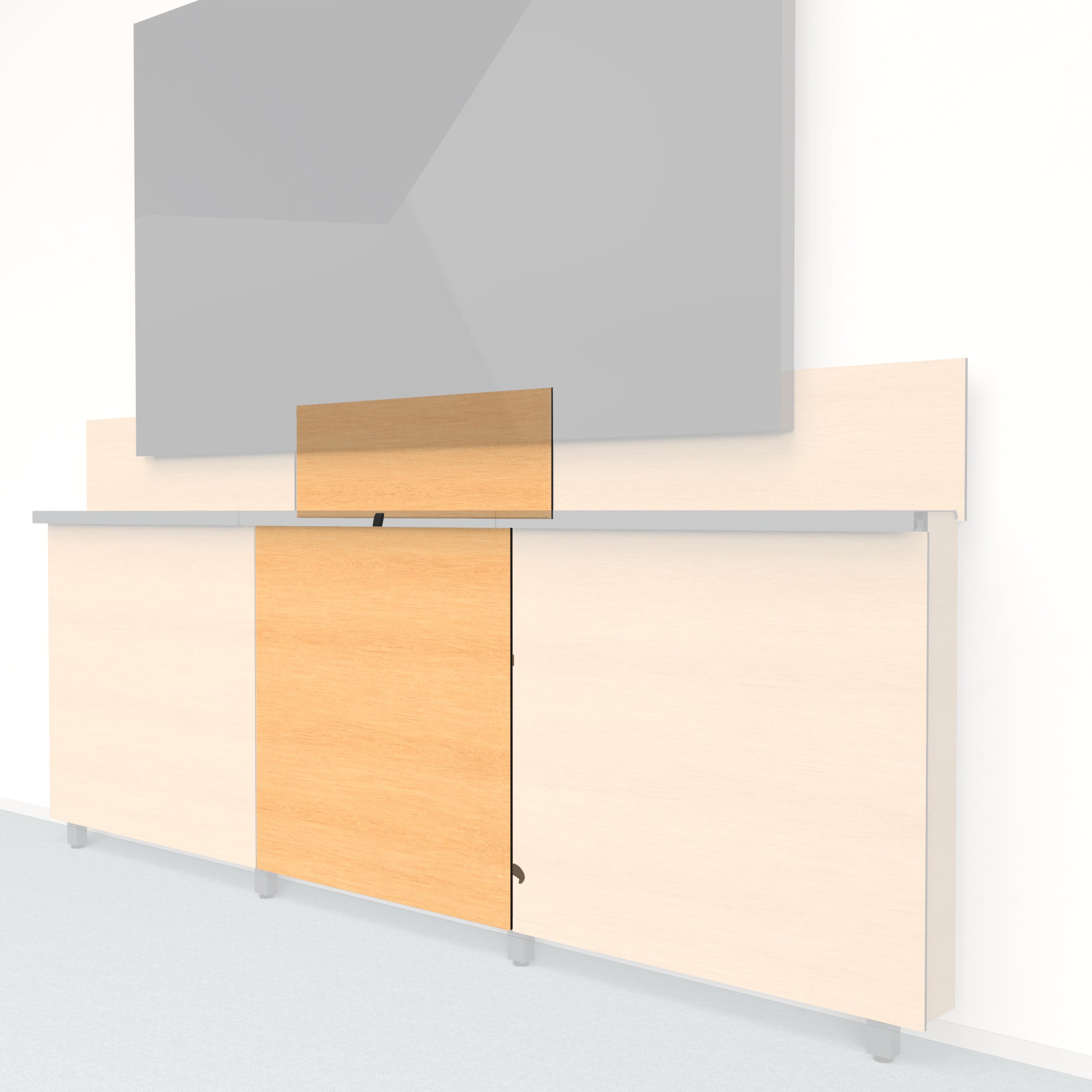 Framework Tall Inner Panel and Backsplash in 3M DI-NOC Maple finish.