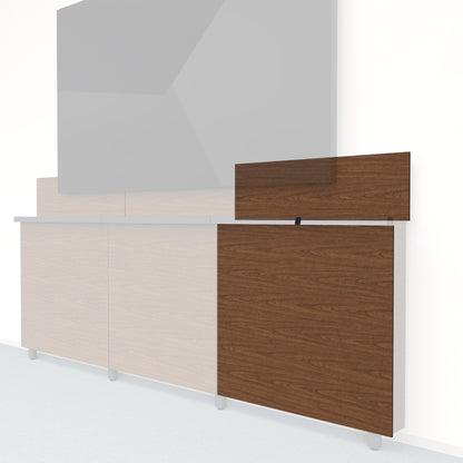 Framework Tall Outer Panel and Backsplash in 3M DI-NOC Walnut finish.