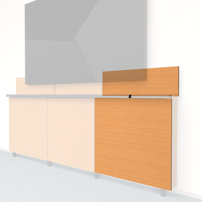 Framework Tall Outer Panel and Backsplash in 3M DI-NOC White Oak finish.