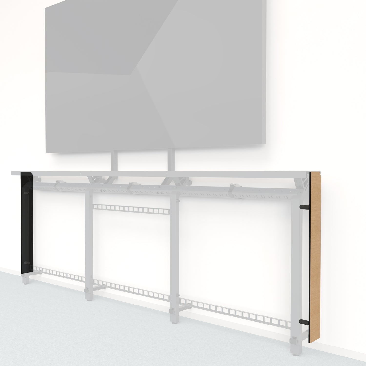 Framework Short End Cap Set in wood-look 3M DI-NOC finish.
