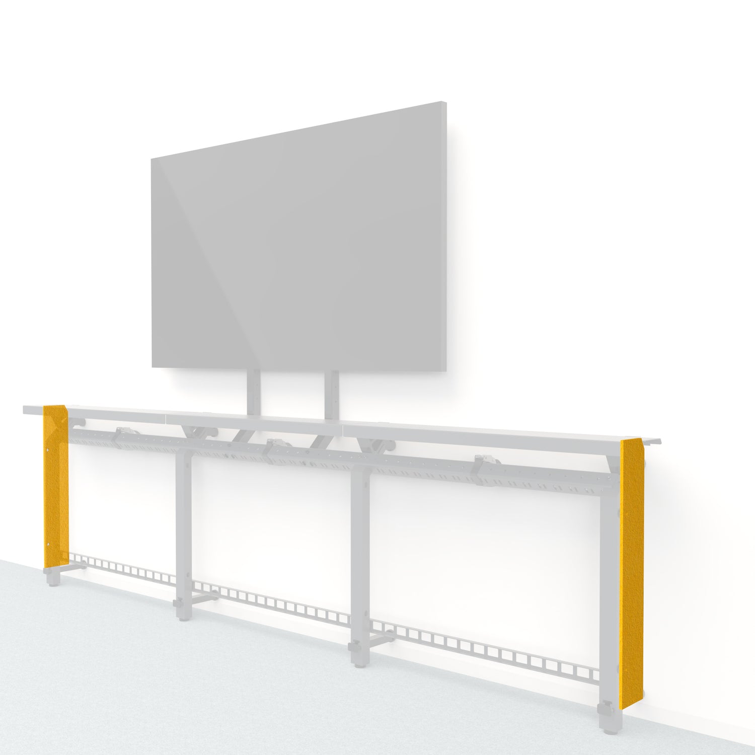 Heckler Framework Short End Cap in Dandelion Felt Right — modular dandelion yellow PET felt end panel for the Heckler Framework AV wall system.