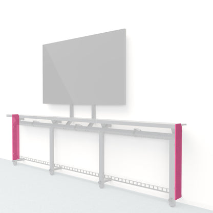 Heckler Framework Short End Cap in Hot Pink Felt Right — modular hot pink PET felt end panel for the Heckler Framework AV wall system.