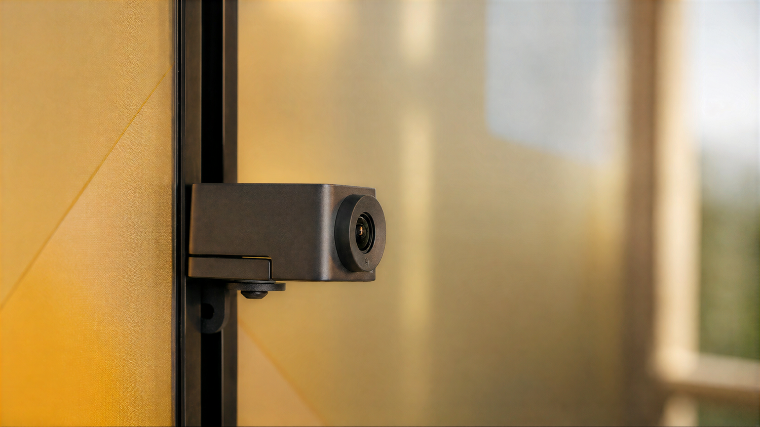 Eyeline Camera Mount for Dual Displays installed between displays.