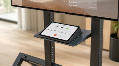 Control Shelf for Heckler AV Cart installed on an AV cart.