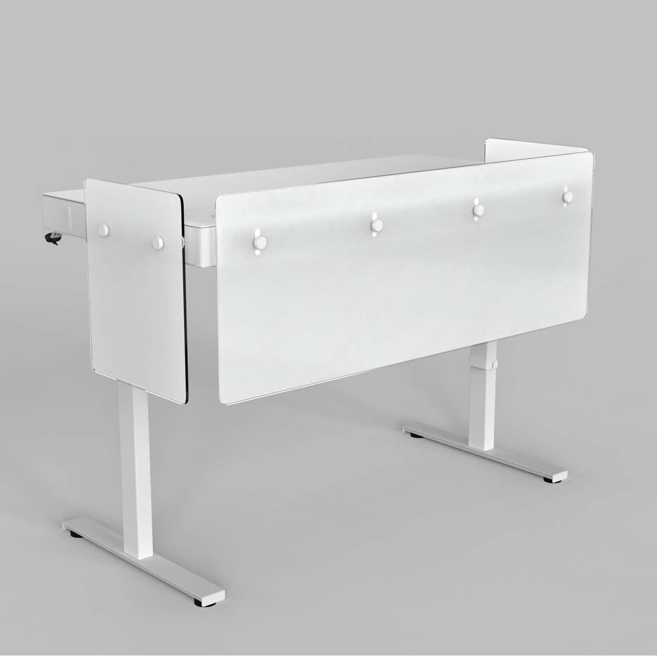 Premium Modesty Panel Set for Heckler Lectern 6U in White Frost printed finish.