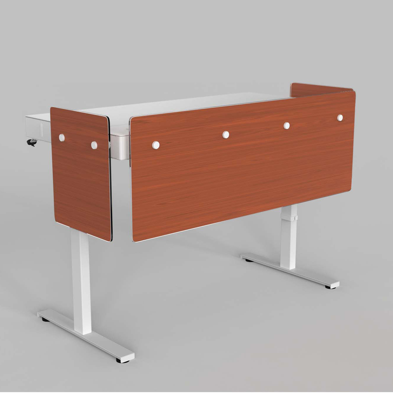 Premium Modesty Panel Set for Heckler Lectern 6U in Wild Cherry wood finish.