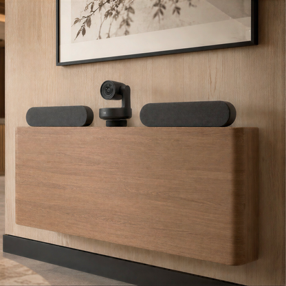 Heckler AV Credenza 4U installed in a hotel meeting space.